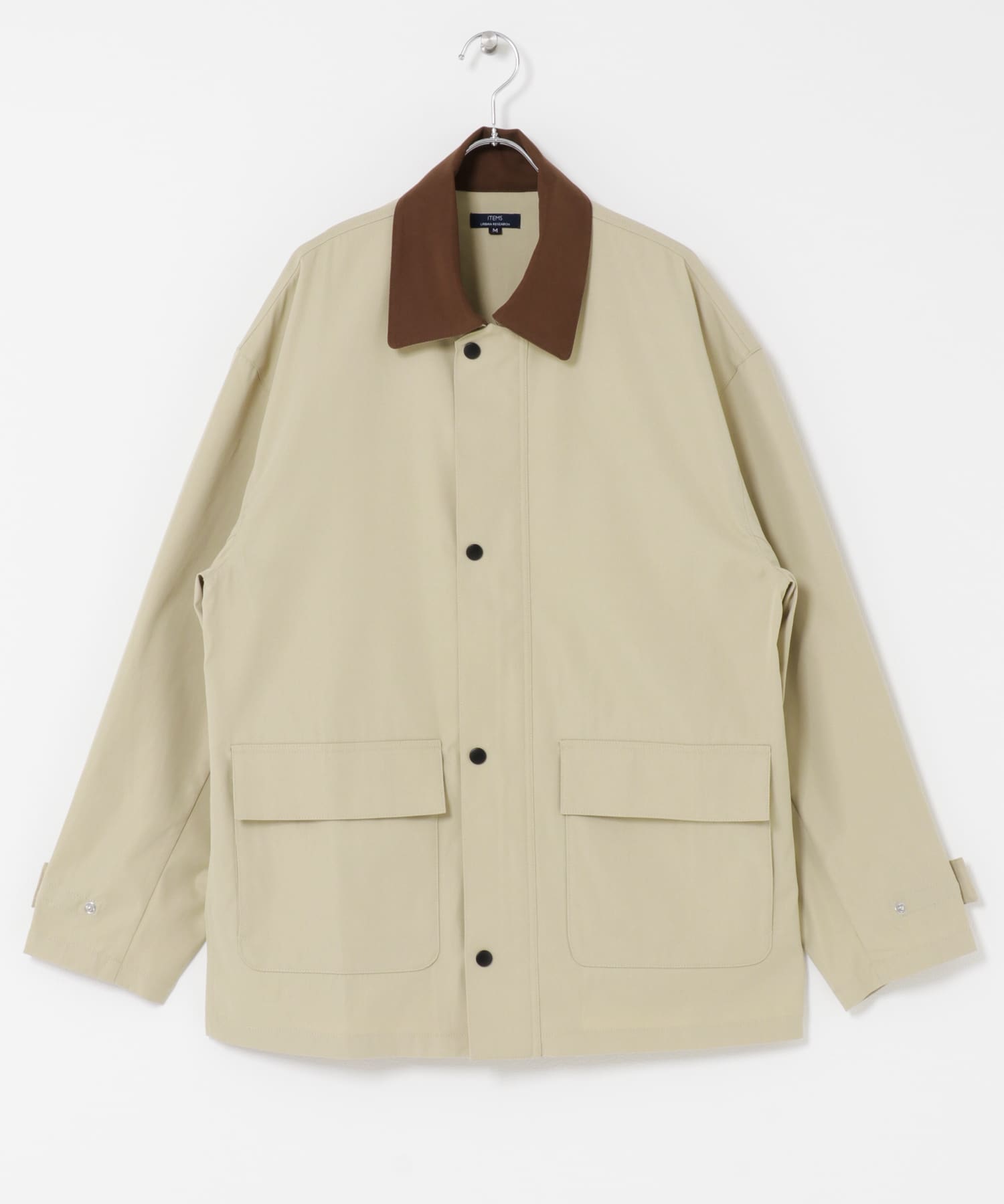 襟配色 ハンティングジャケット BEG M