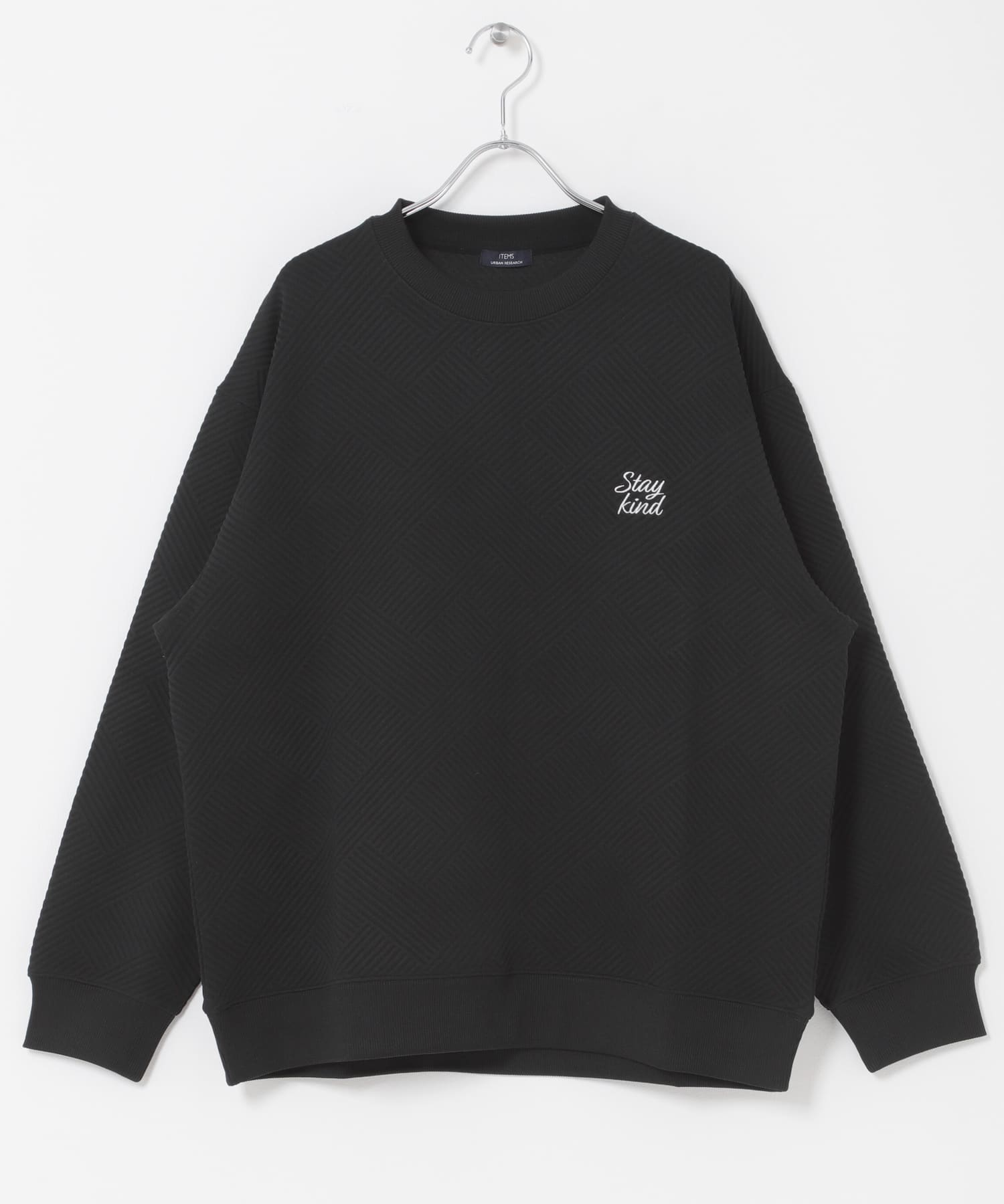 刺繍ジャカードロングスリーブカットソー(M BLK): トップス｜URBAN