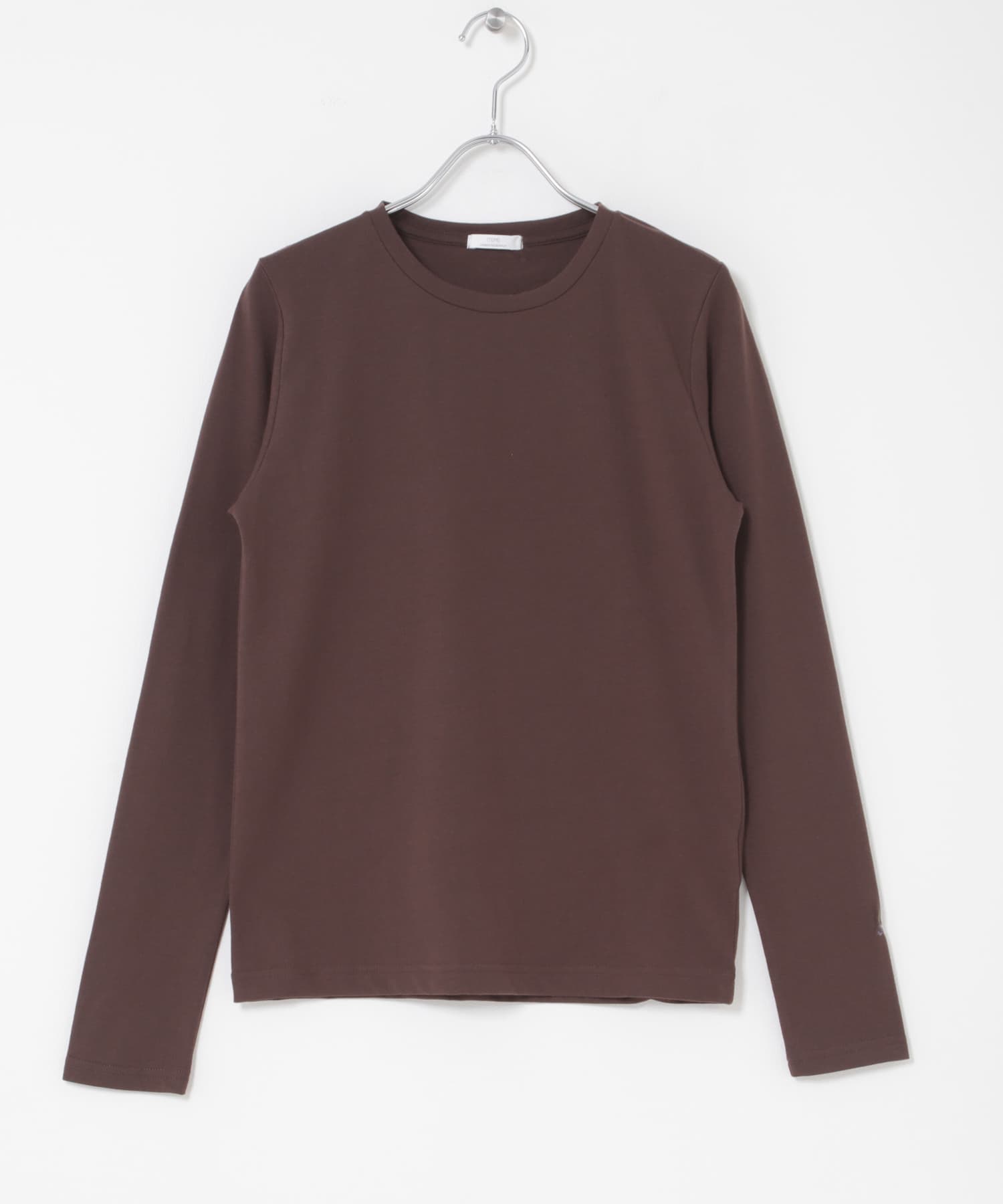 ワンポイント刺シュウロンTシャツ BRN Free