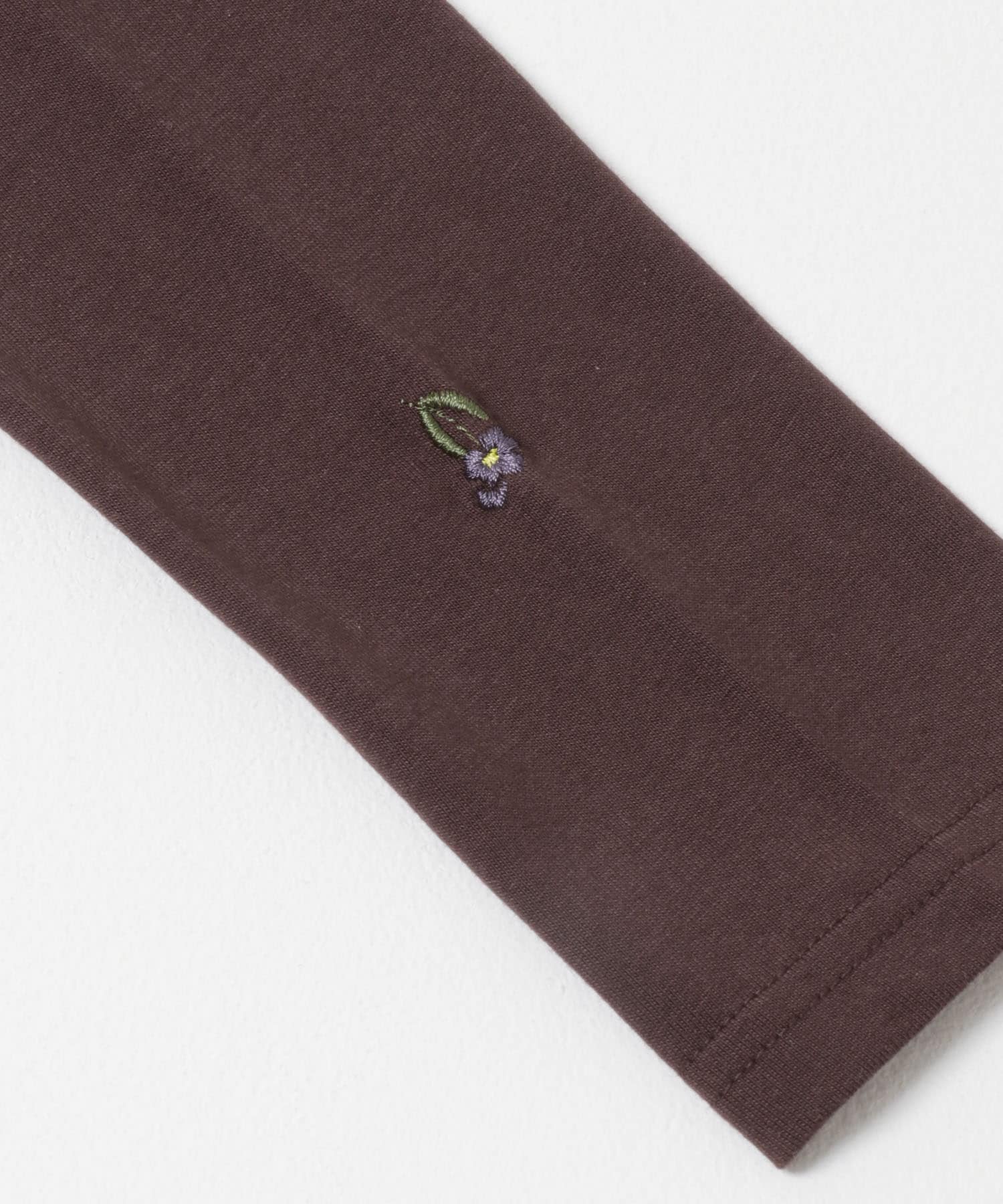 ワンポイント刺シュウロンTシャツ BRN Free