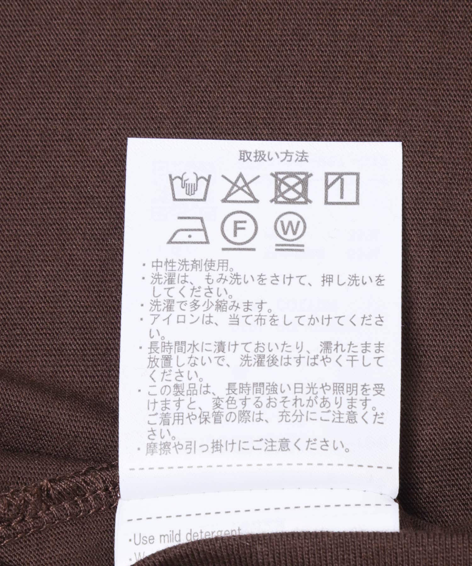 ワンポイント刺シュウロンTシャツ BRN Free