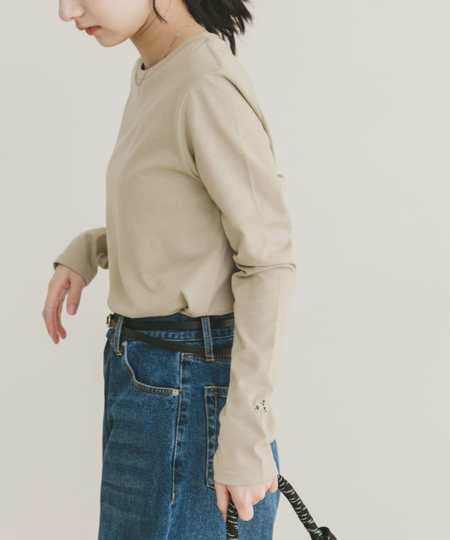 ワンポイント刺シュウロンTシャツ