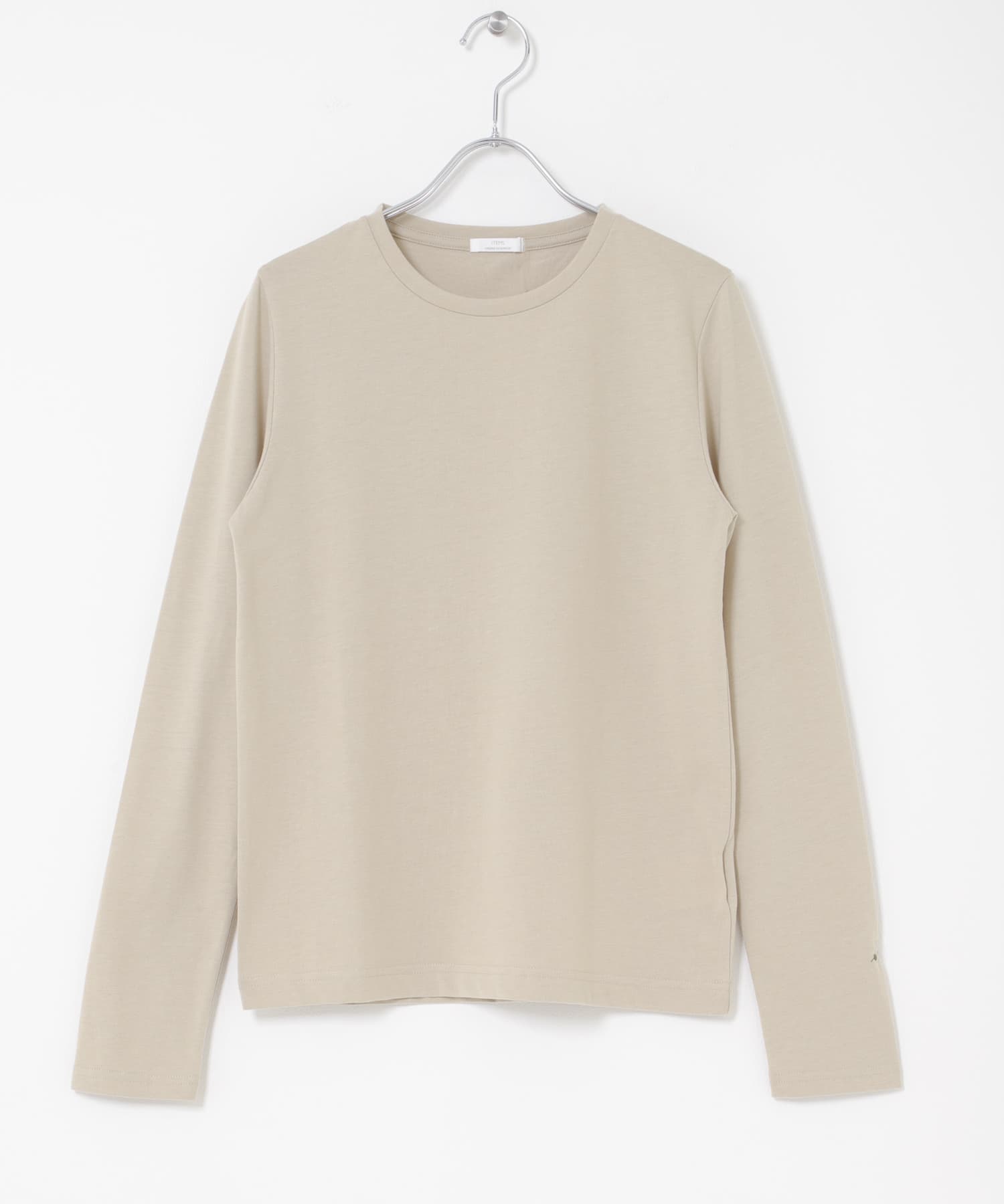 ワンポイント刺シュウロンTシャツ BEG Free