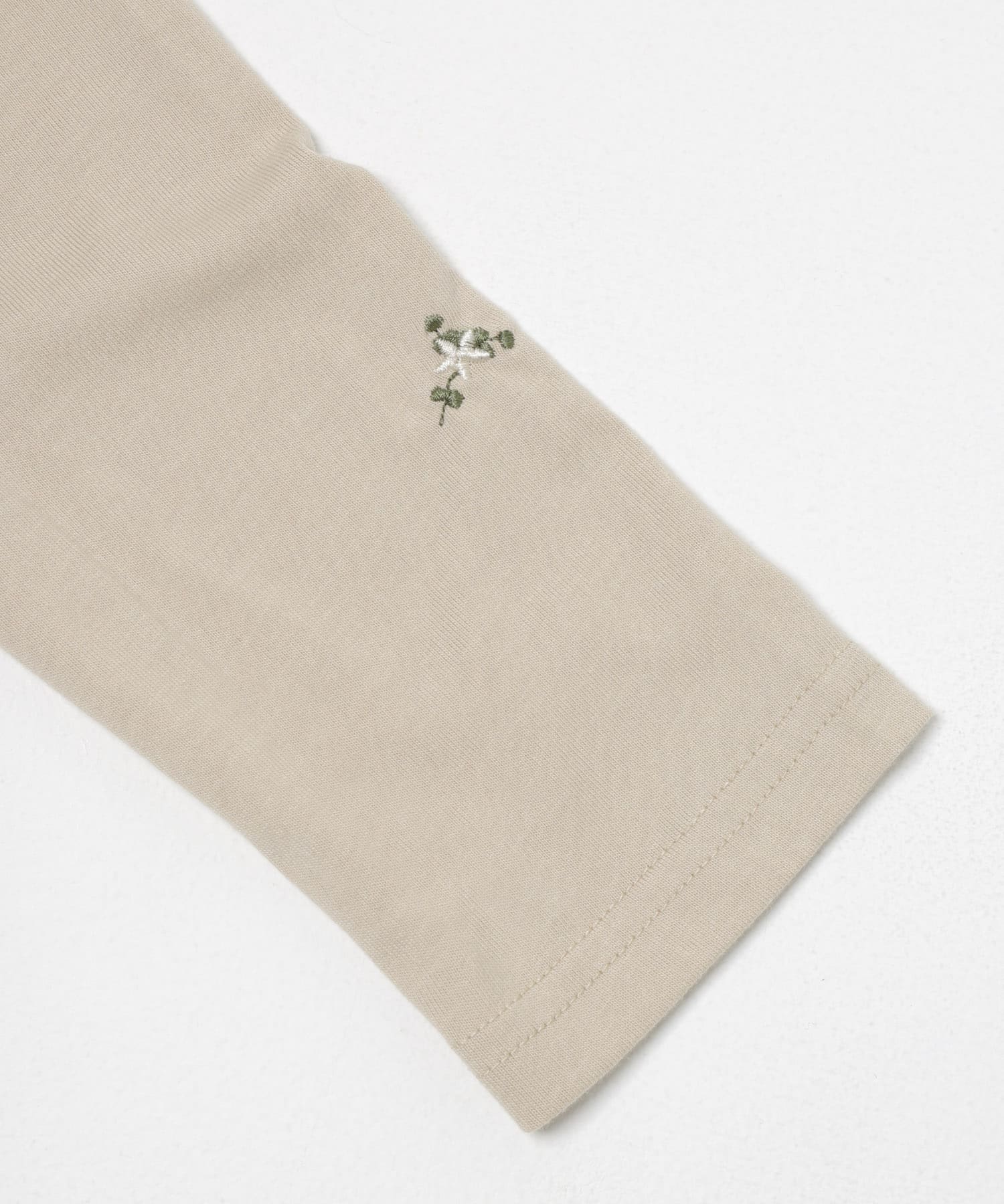 ワンポイント刺シュウロンTシャツ BEG Free