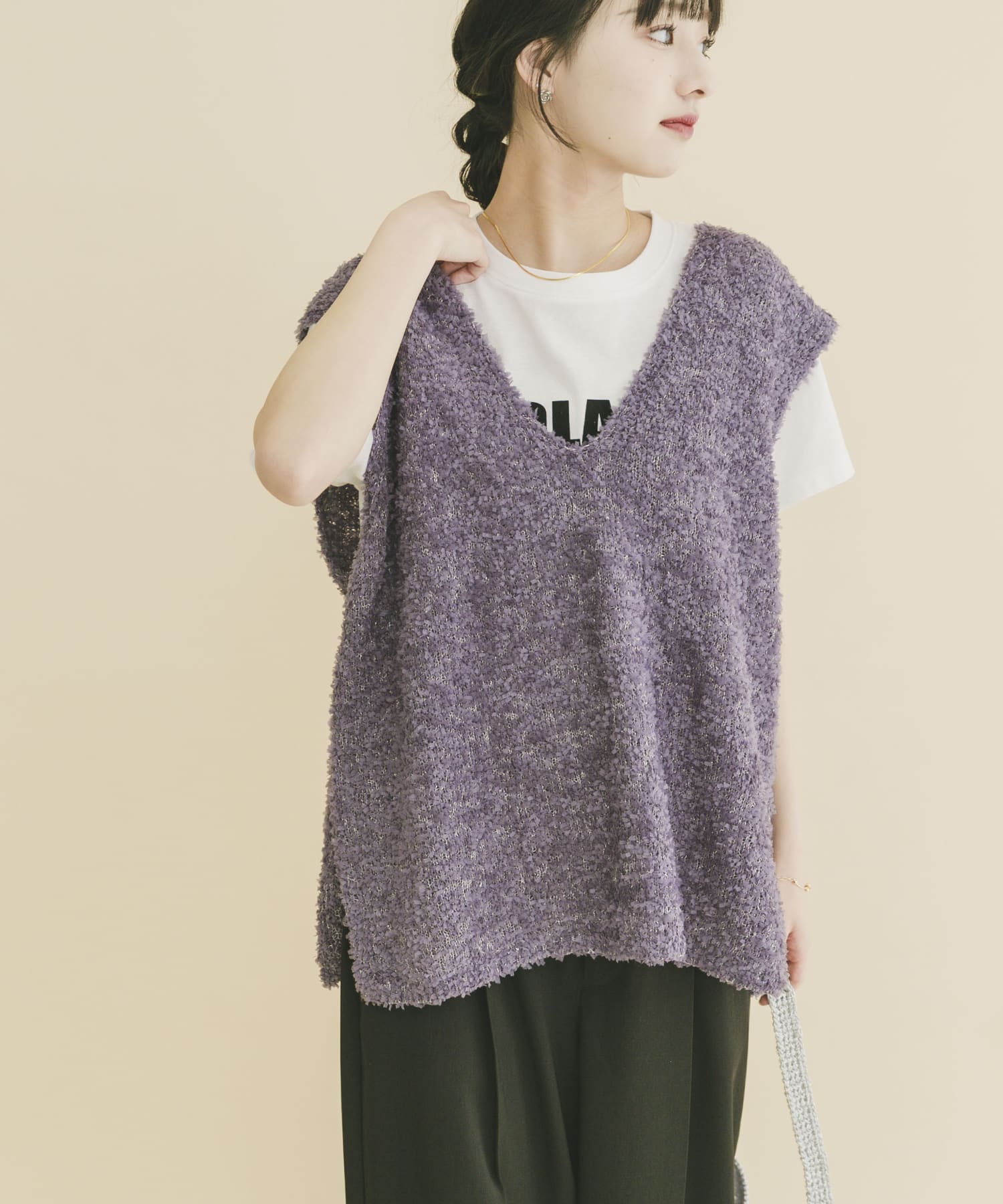 リボンヤーンベスト