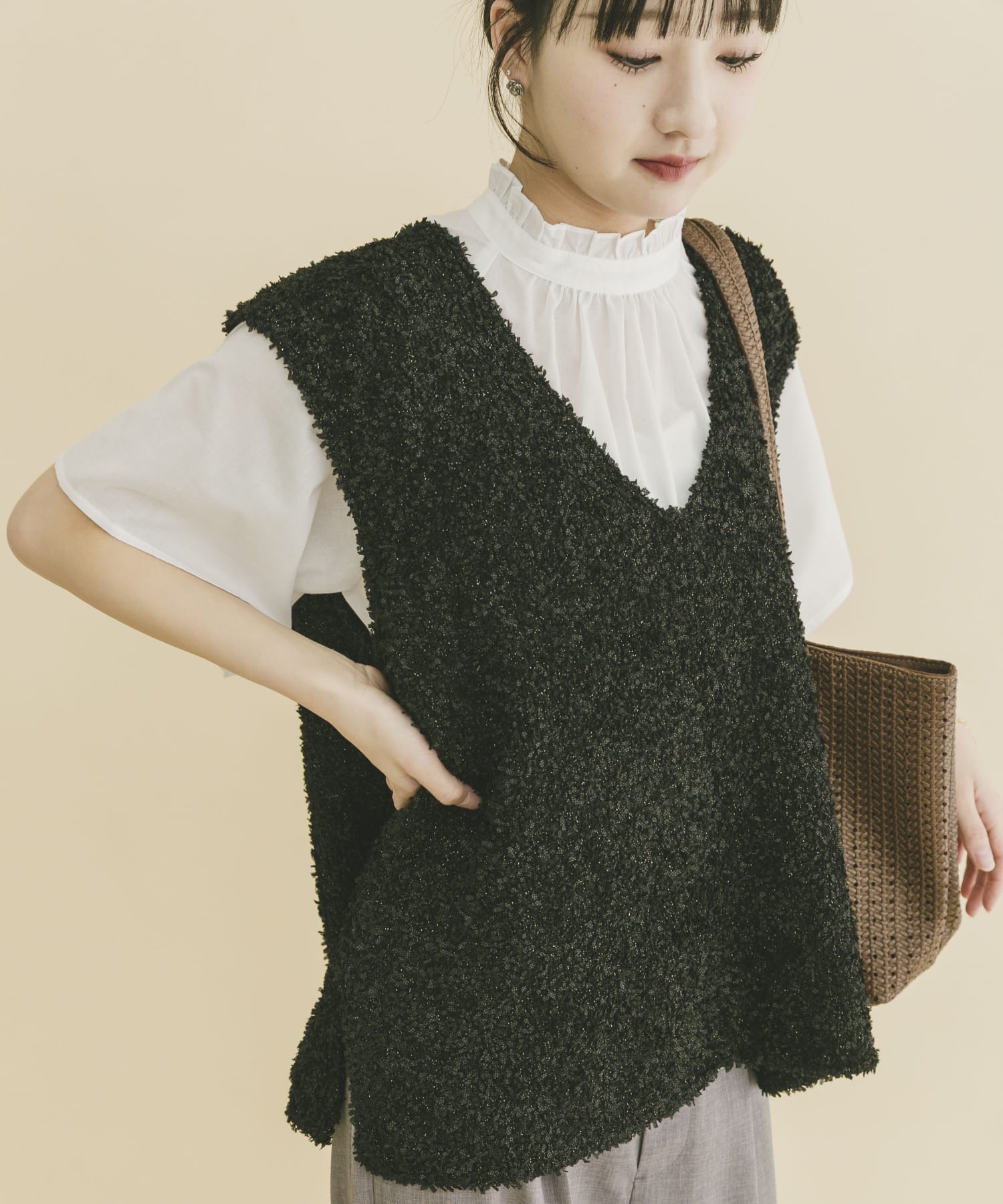 リボンヤーンベスト