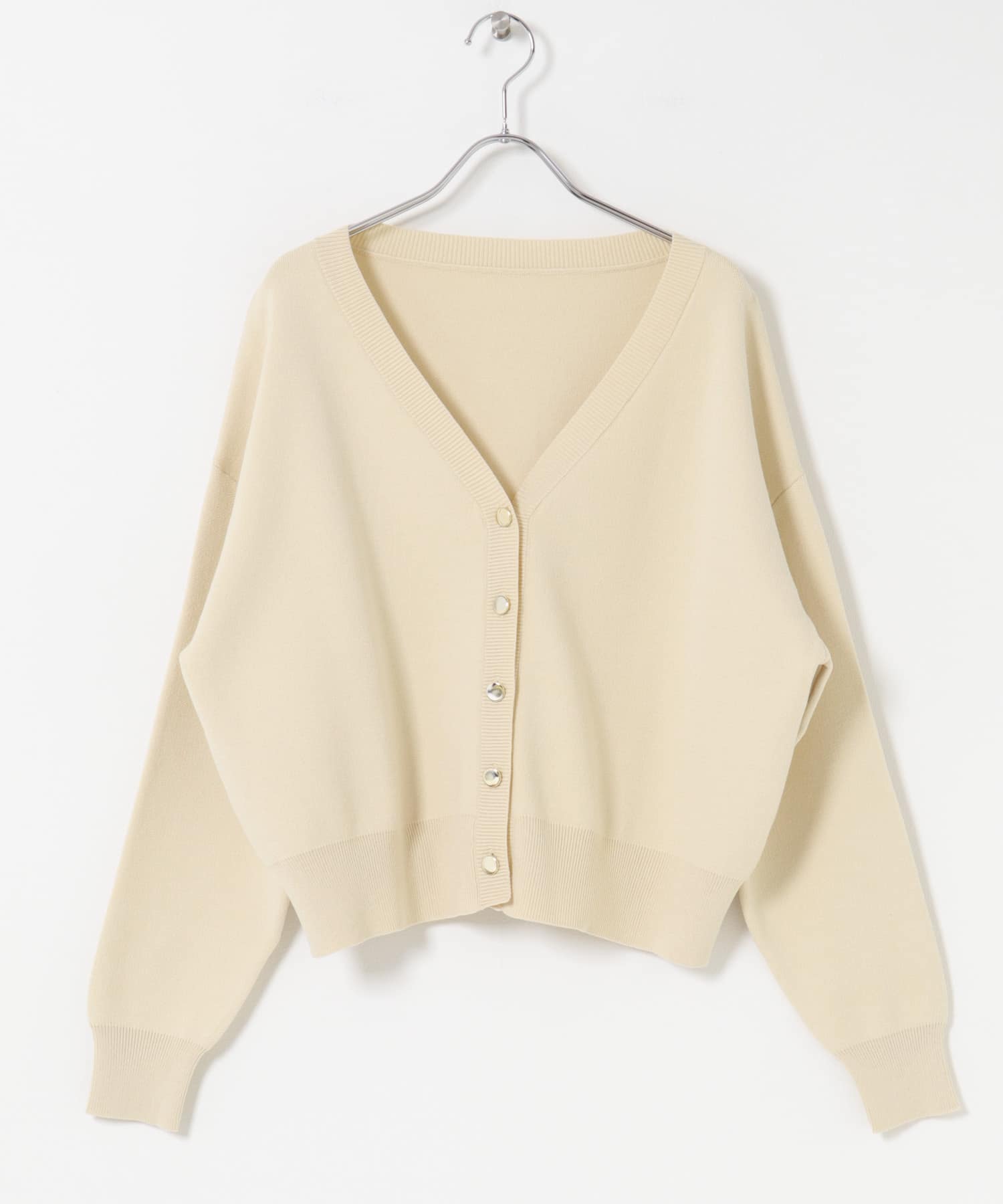 『イージーケア』スウェットライクVネックカーディガン OFF Free