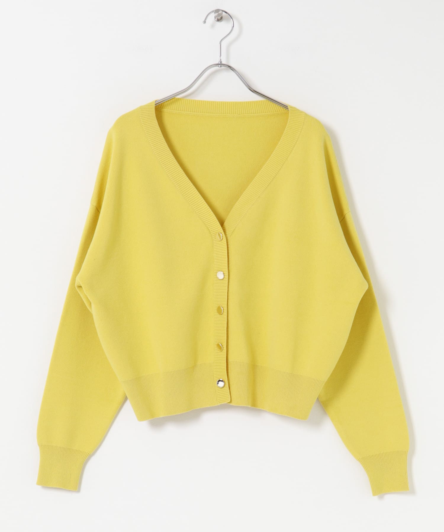 『イージーケア』スウェットライクVネックカーディガン MIMOSA Free