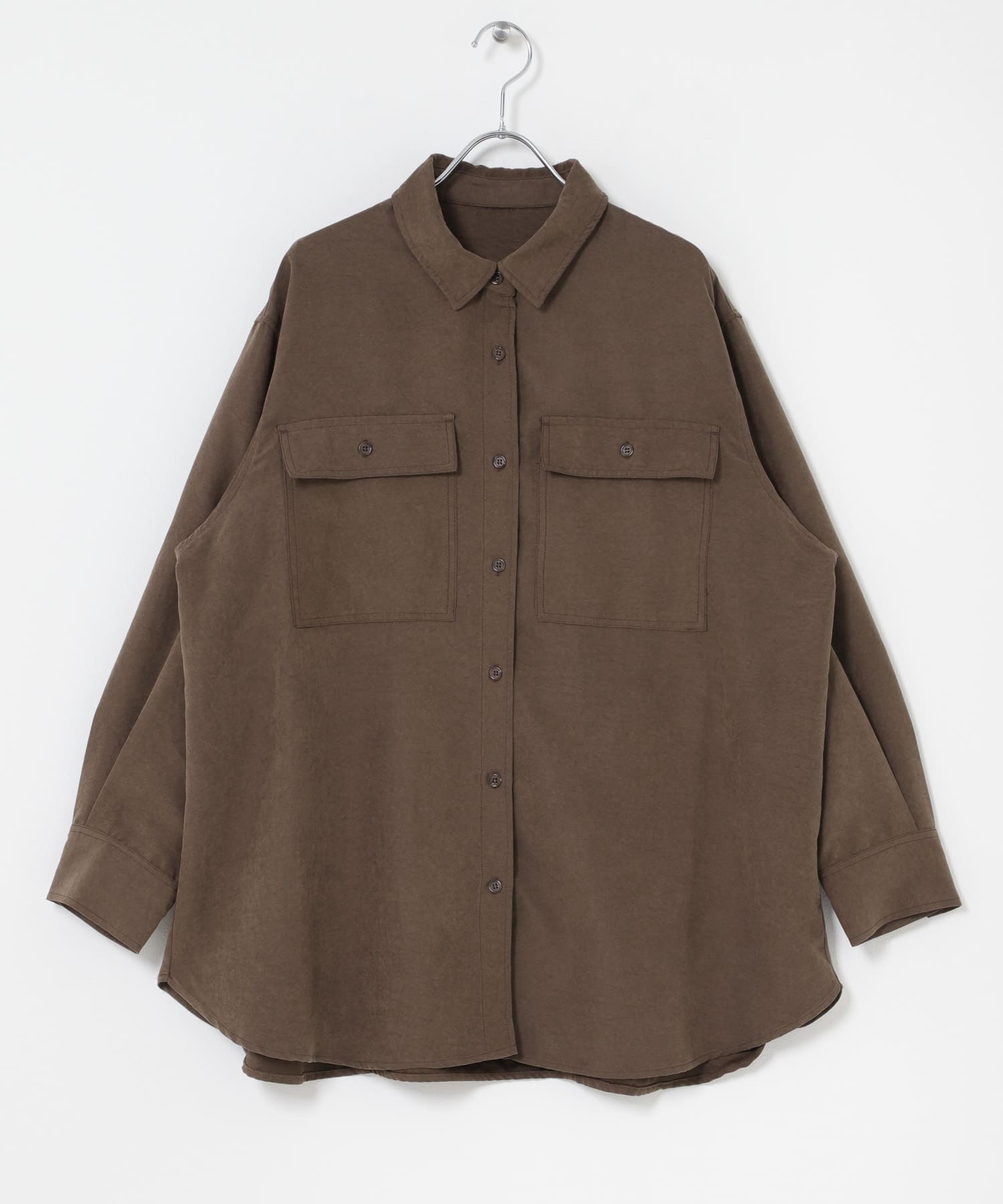 ピーチスキンシャツ BRN Free