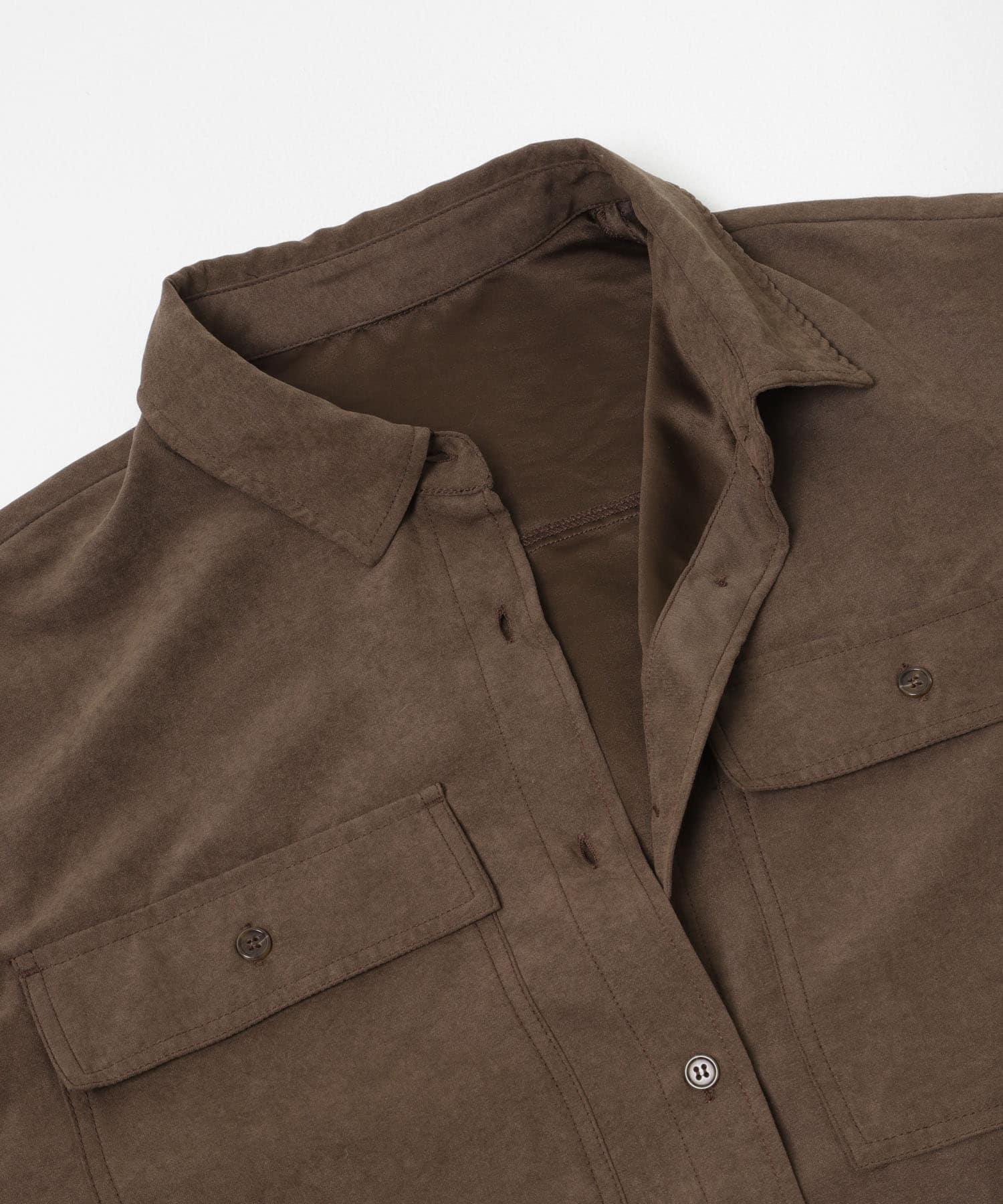 ピーチスキンシャツ BRN Free