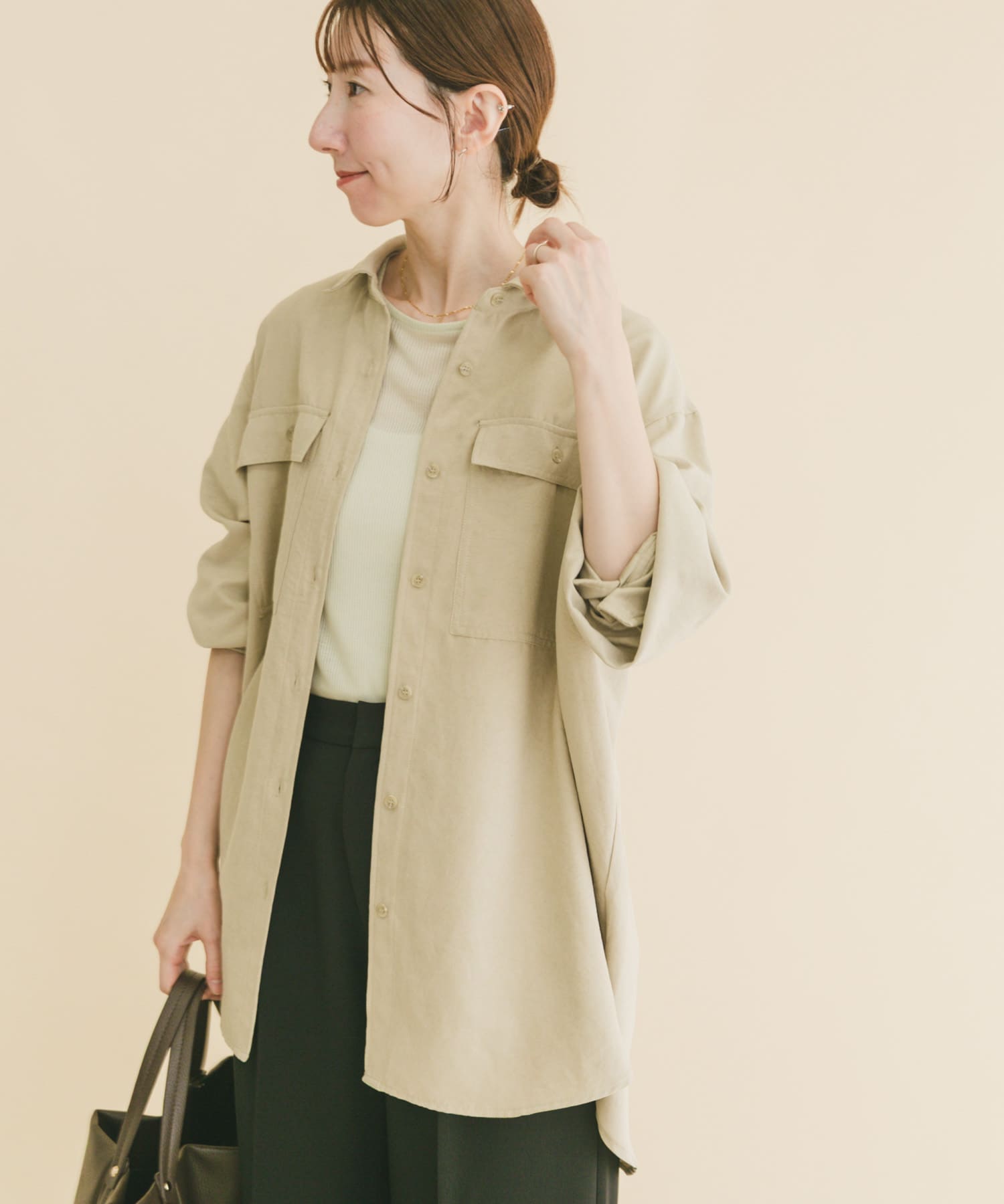 ピーチスキンシャツ