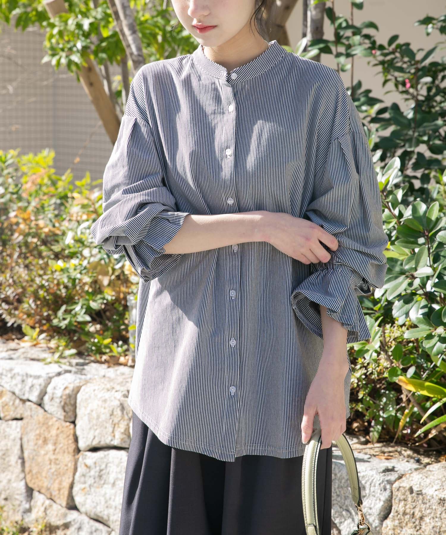 バンドカラーソデタックカットソー