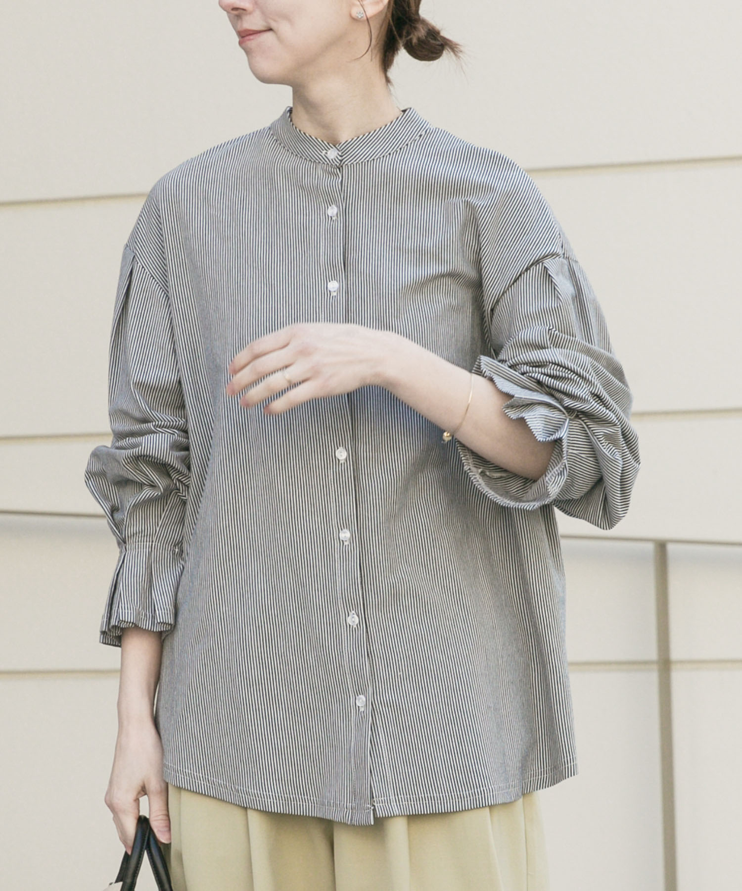 バンドカラーソデタックカットソー