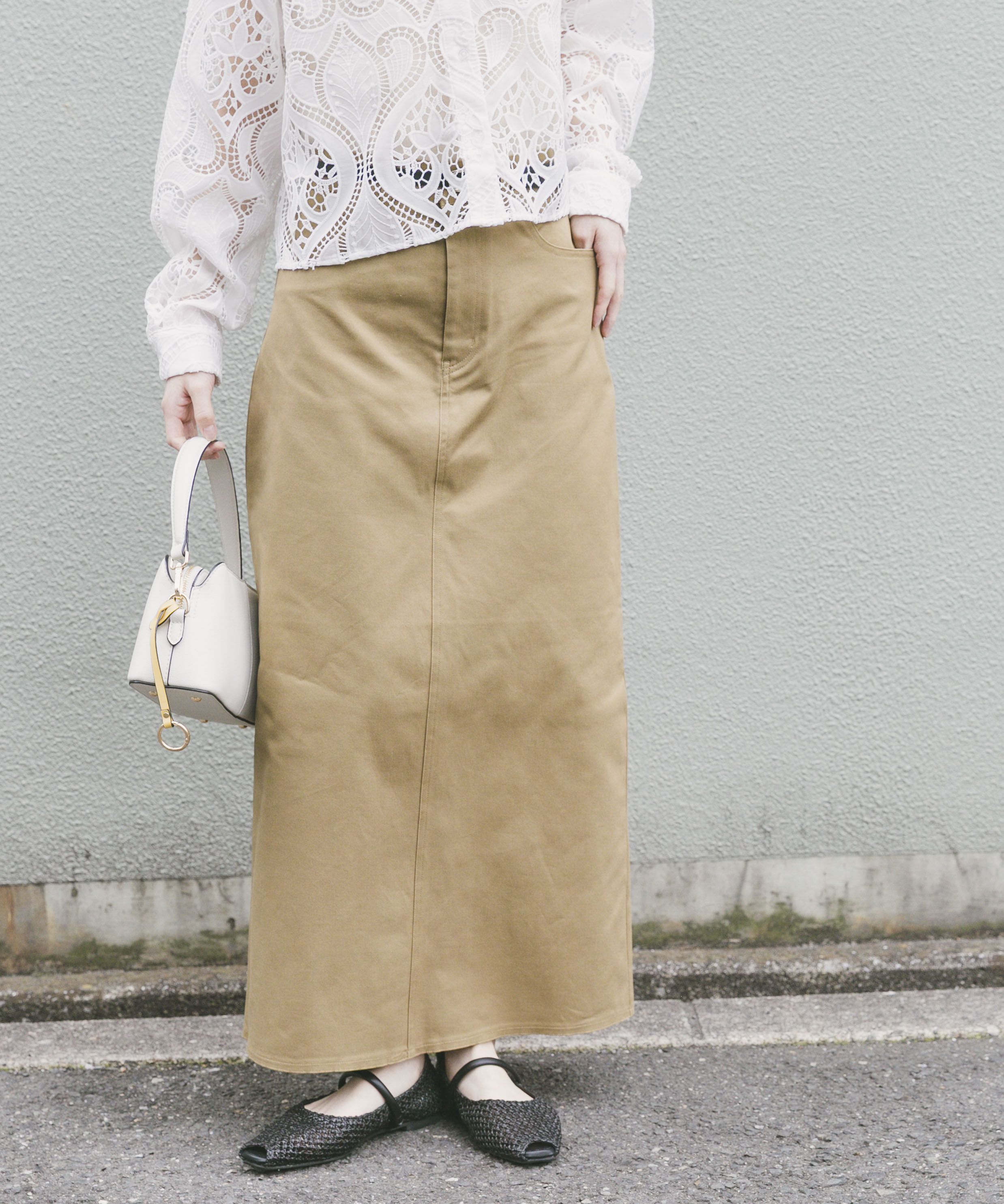 『イージーケア』ストレッチチノスカート(楽着シリーズ)