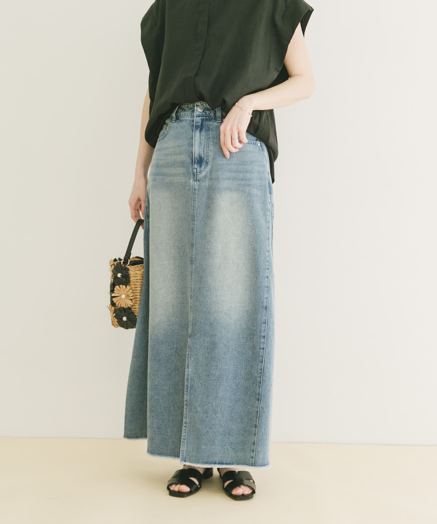 デニムロングスカート