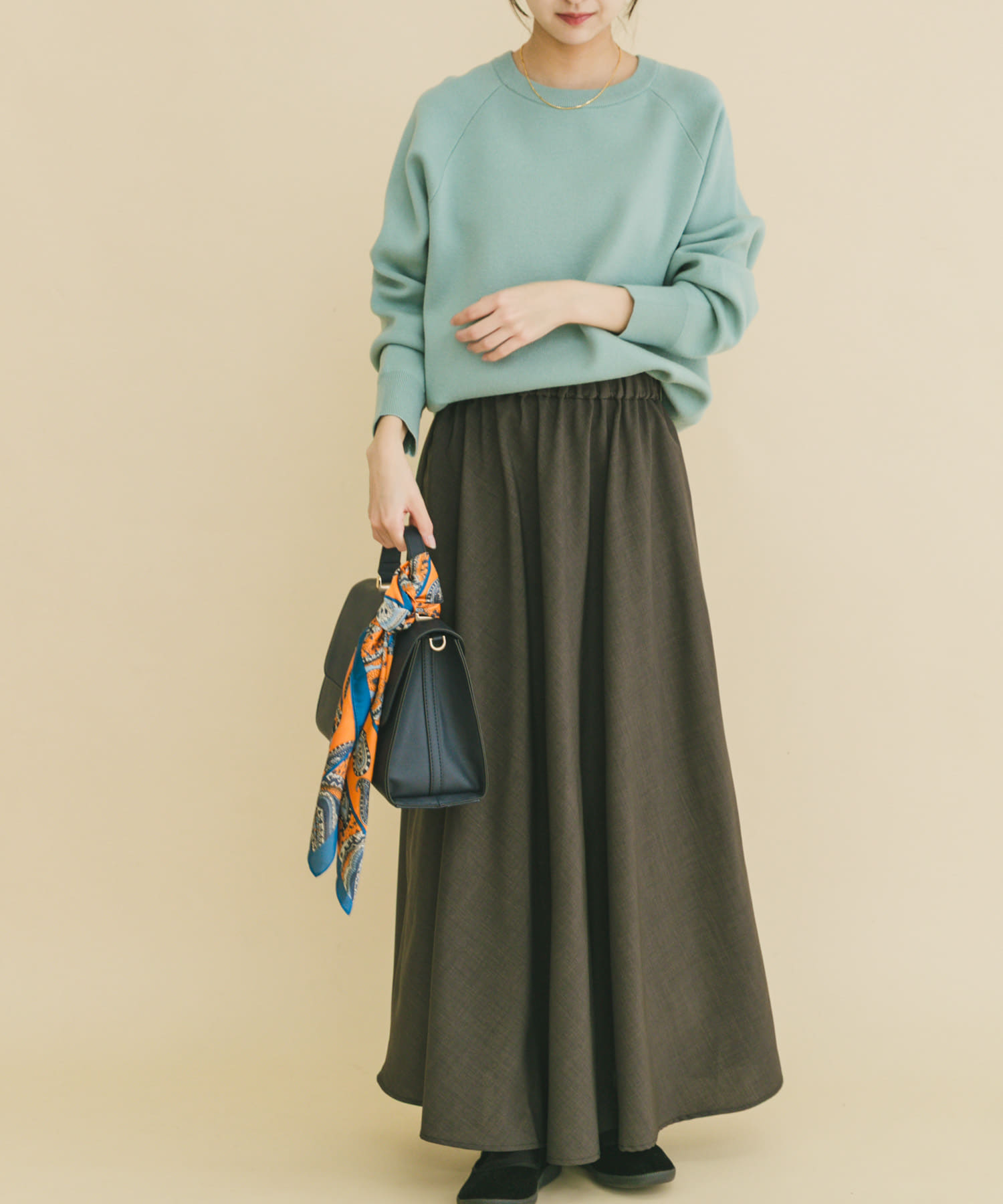 スウェットライクニットスカートセット