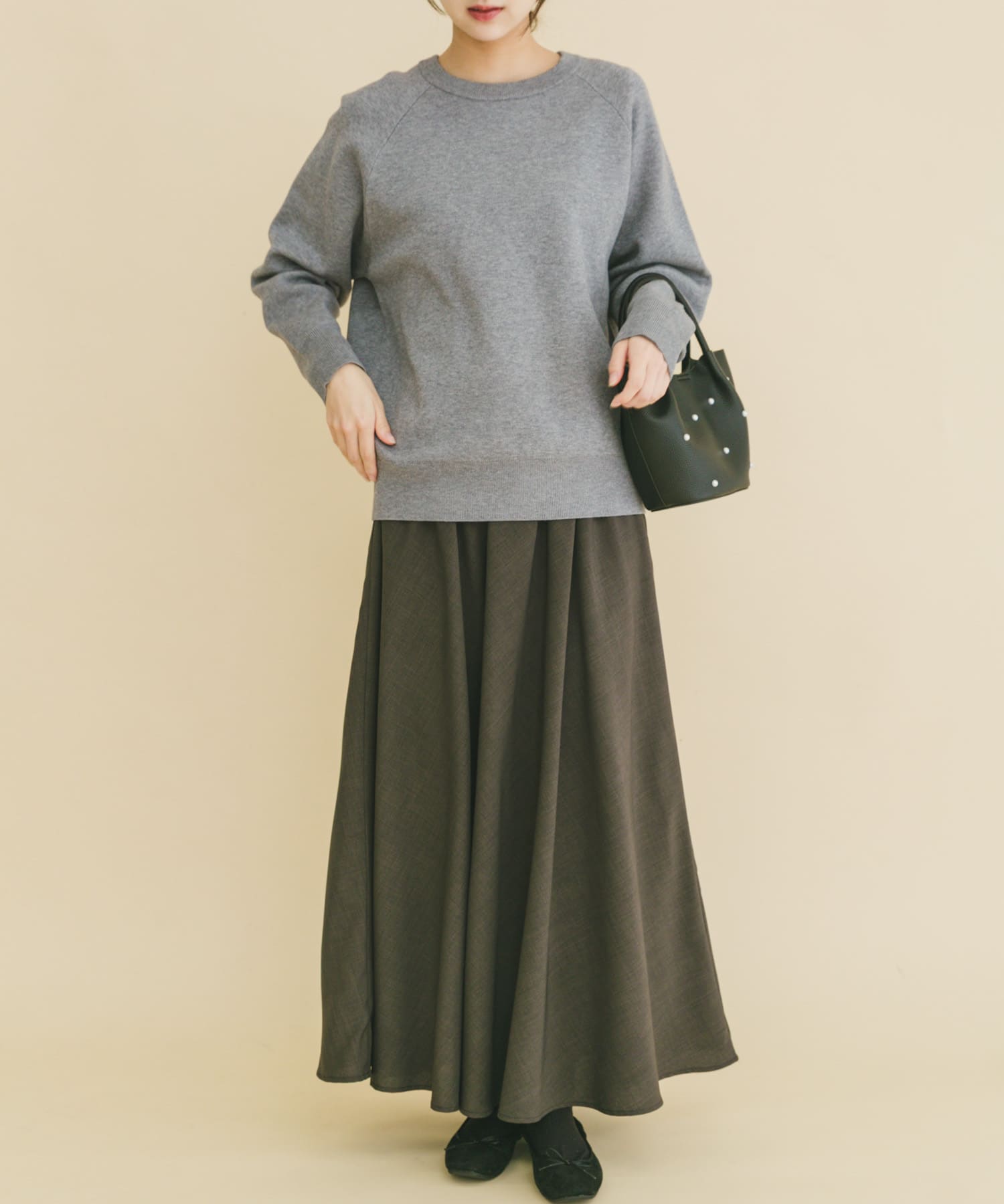 スウェットライクニットスカートセット