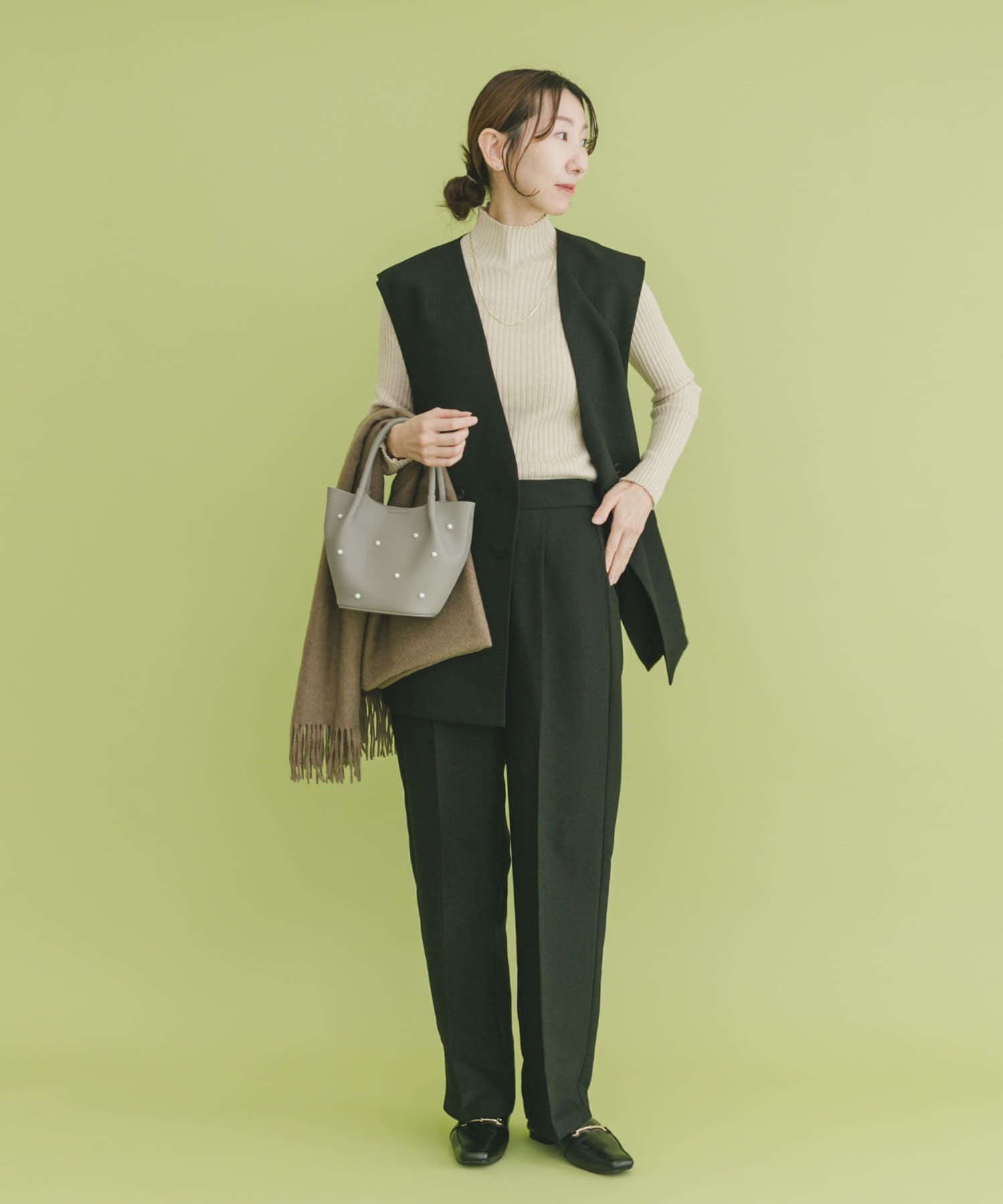 ホップサックジレ×パンツセット