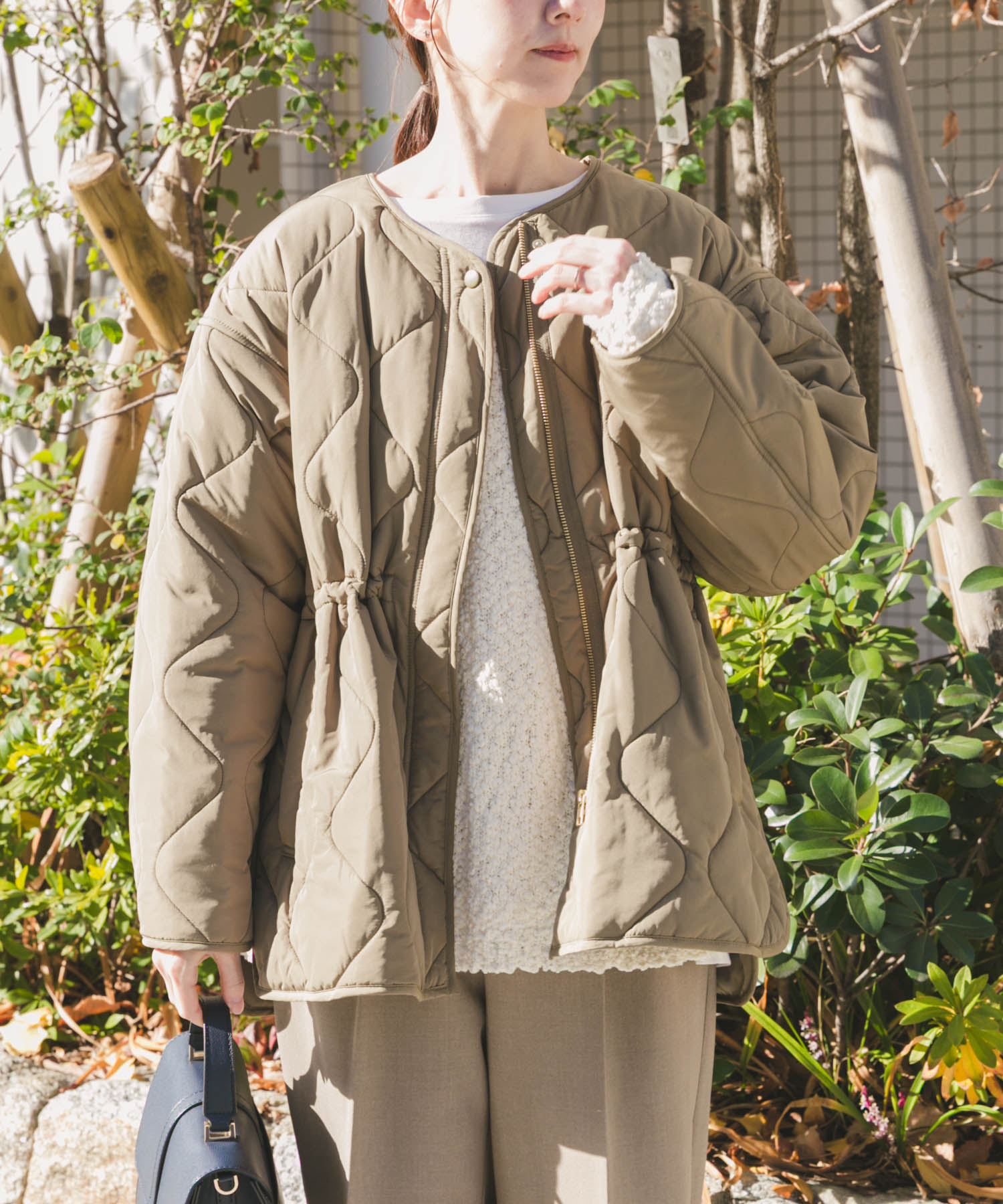 ドロストサイドオープン中綿ブルゾン