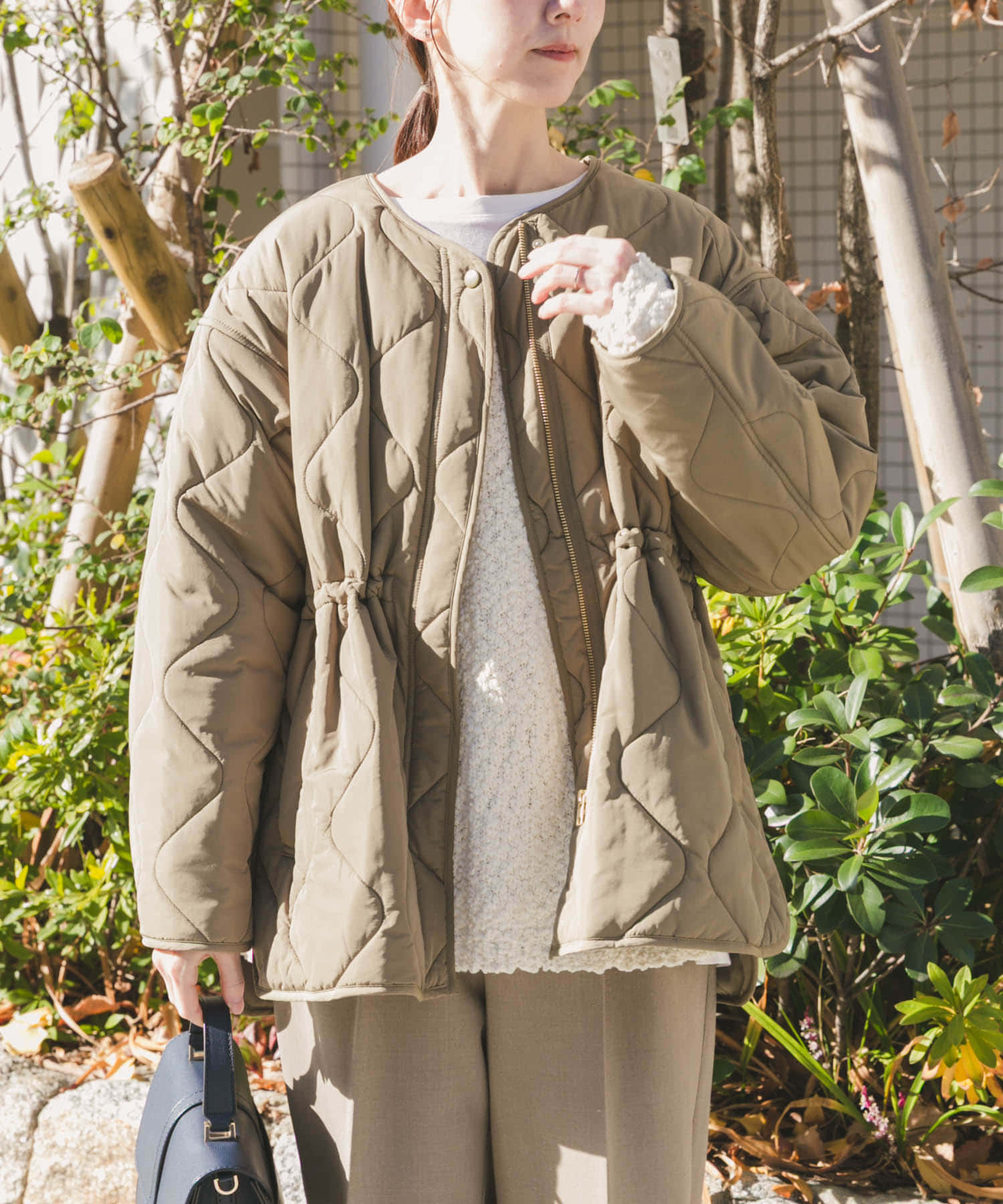 ドロストサイドオープン中綿ブルゾン