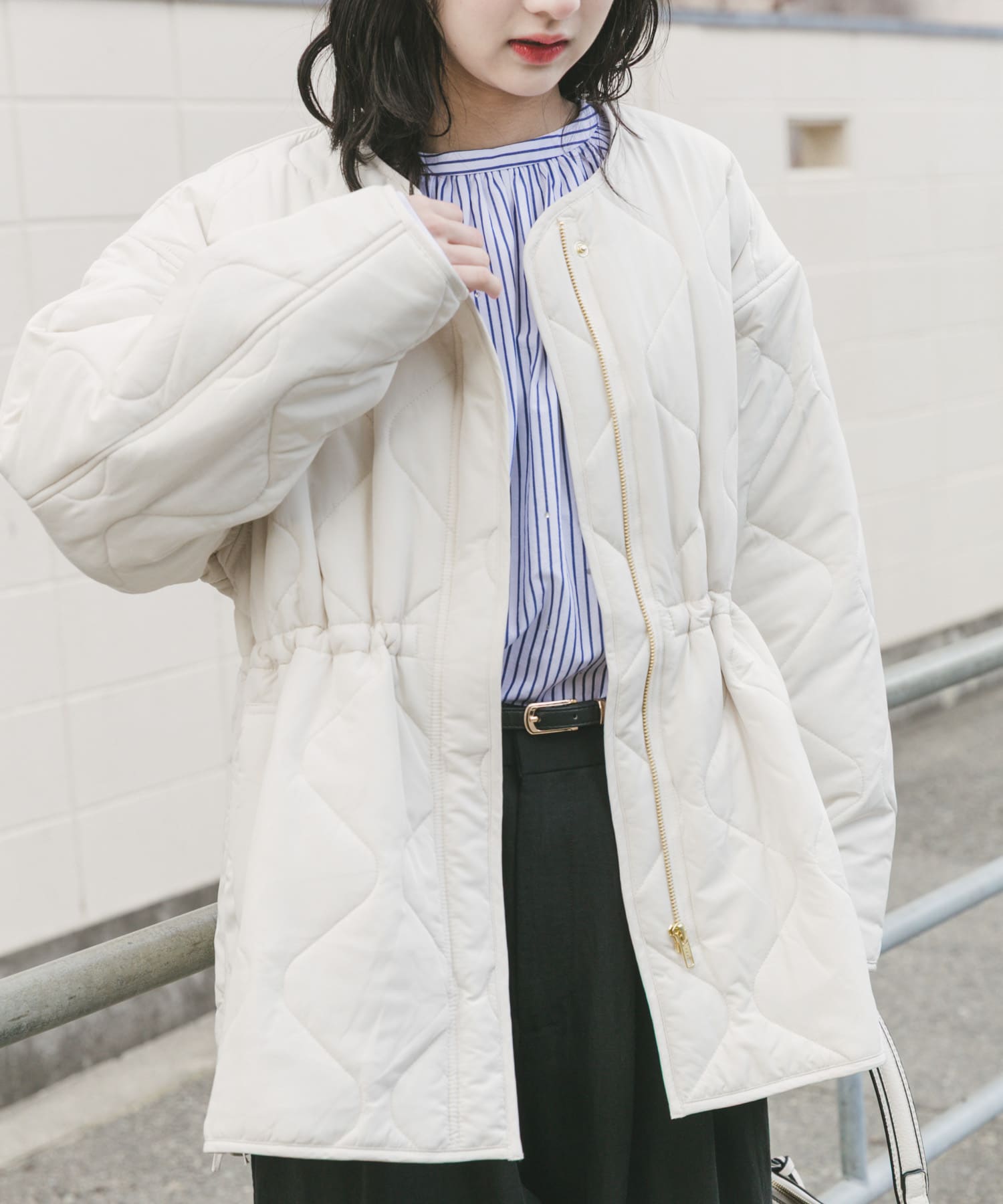 ドロストサイドオープン中綿ブルゾン