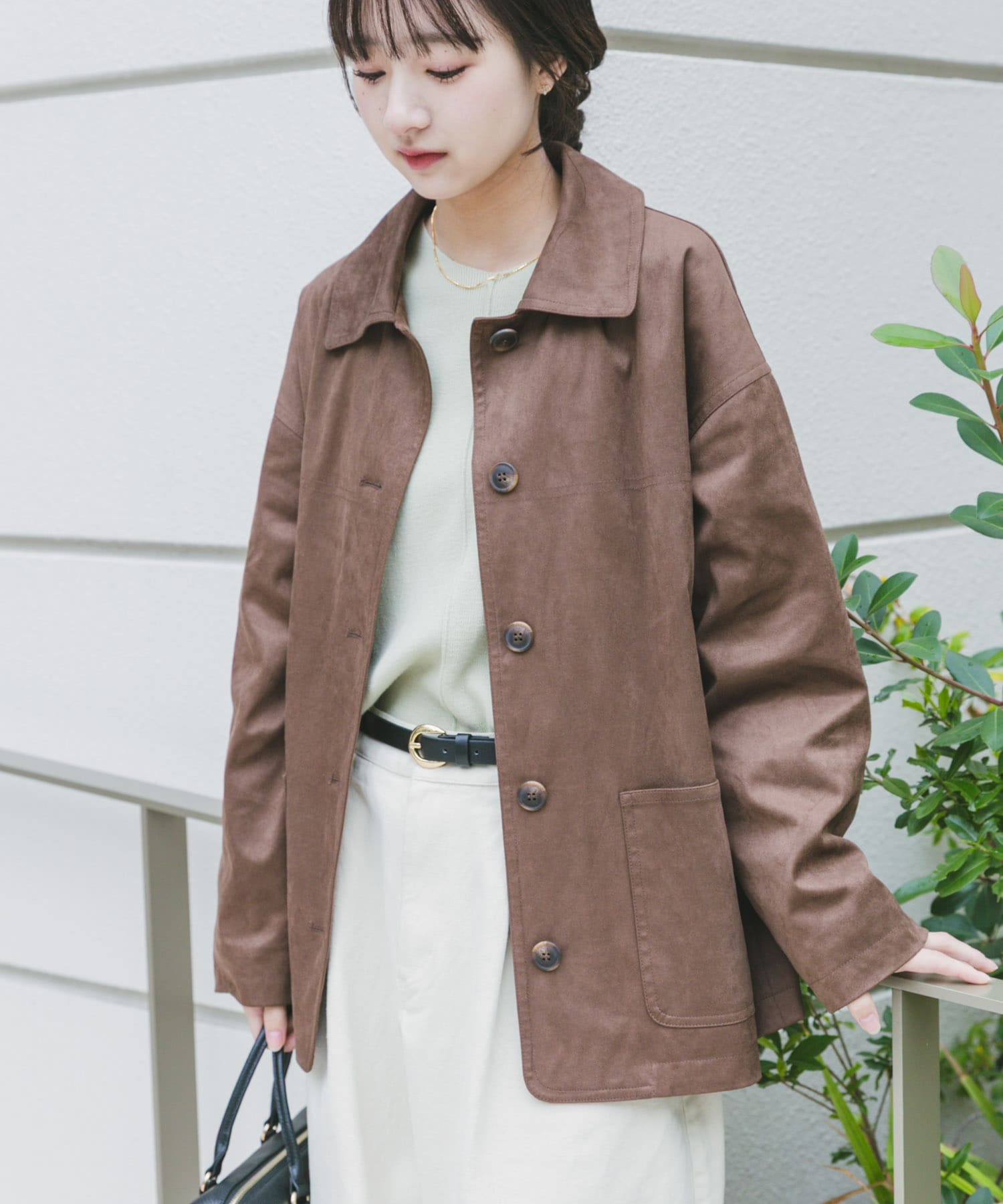 フェイクスエードオーバージャケット