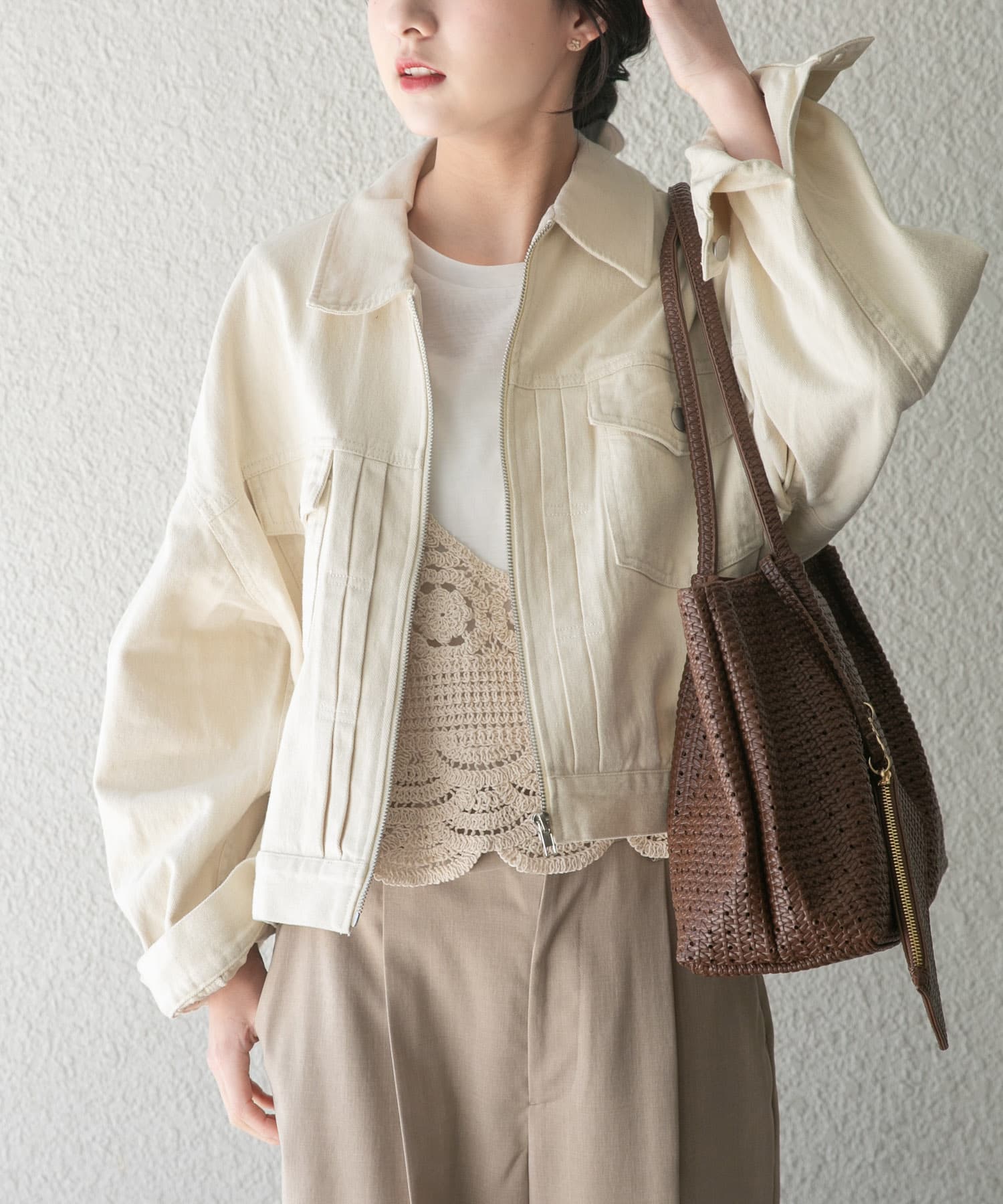 袖ボリュームZIPブルゾン