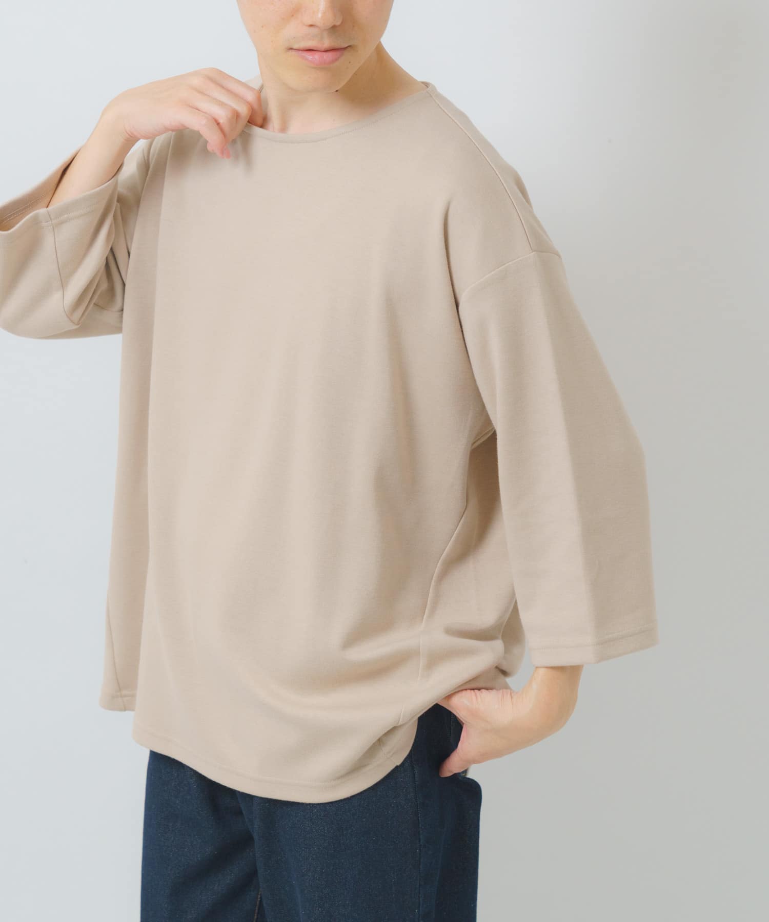 接触冷感 ポンチ 7分袖 Tops