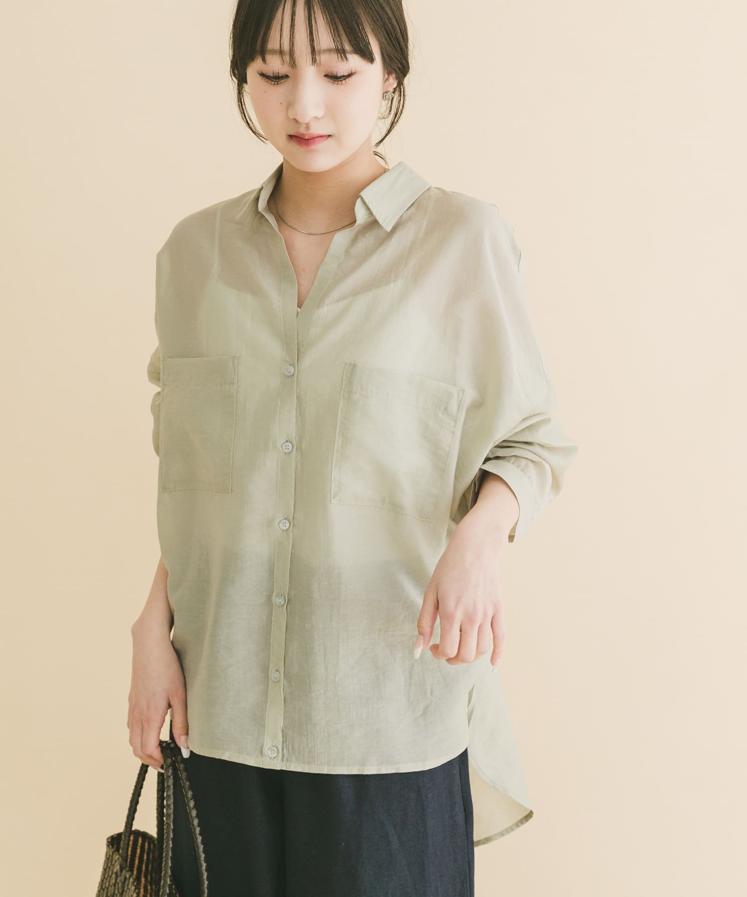 シアーポケットスキッパーシャツ