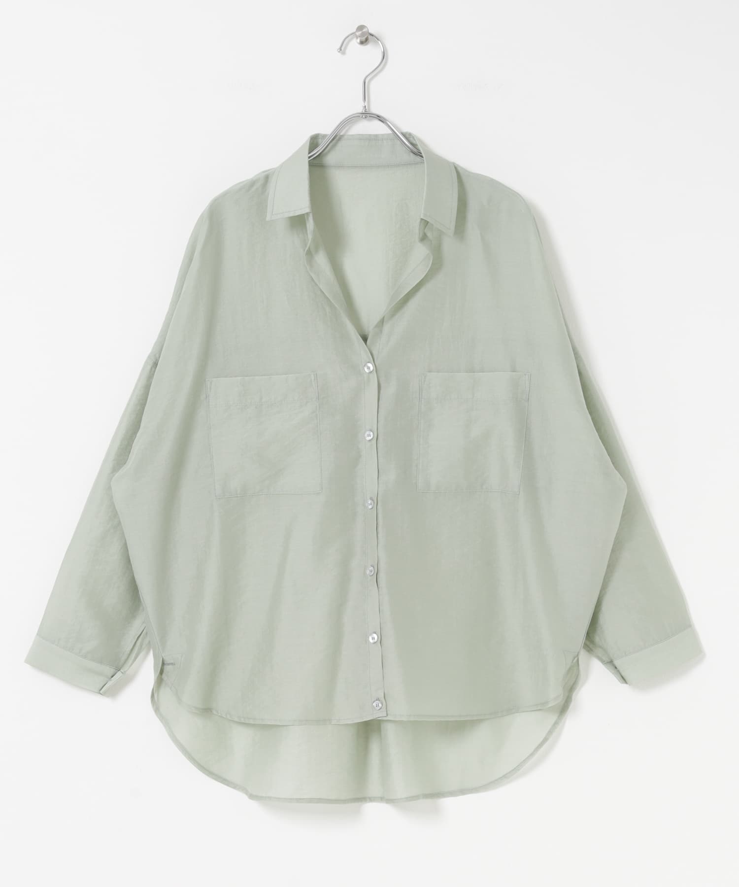 シアーポケットスキッパーシャツ MINT Free