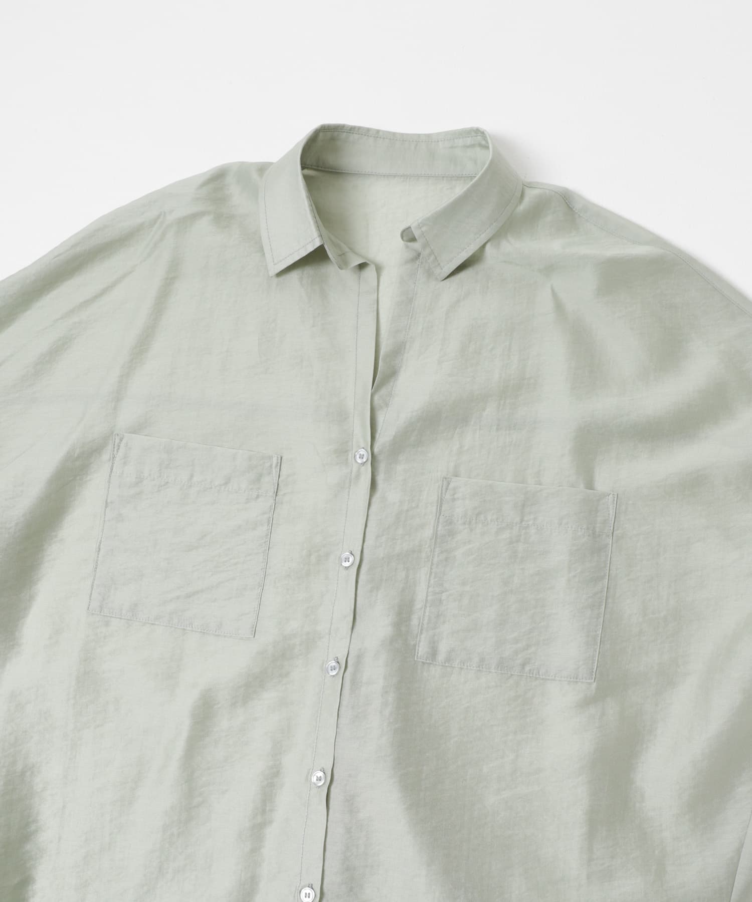 シアーポケットスキッパーシャツ MINT Free