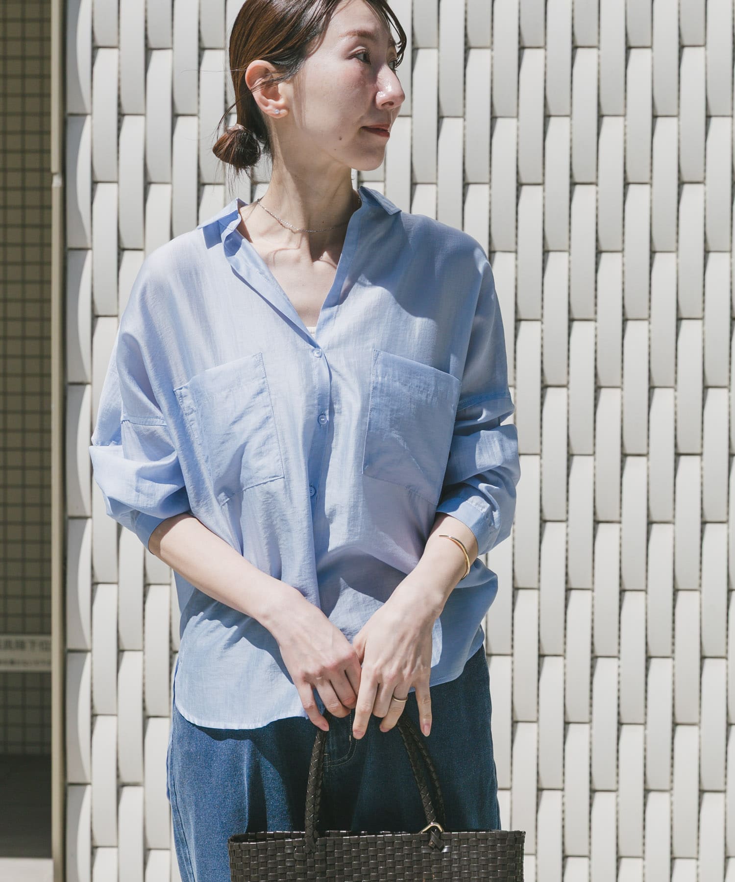 シアーポケットスキッパーシャツ