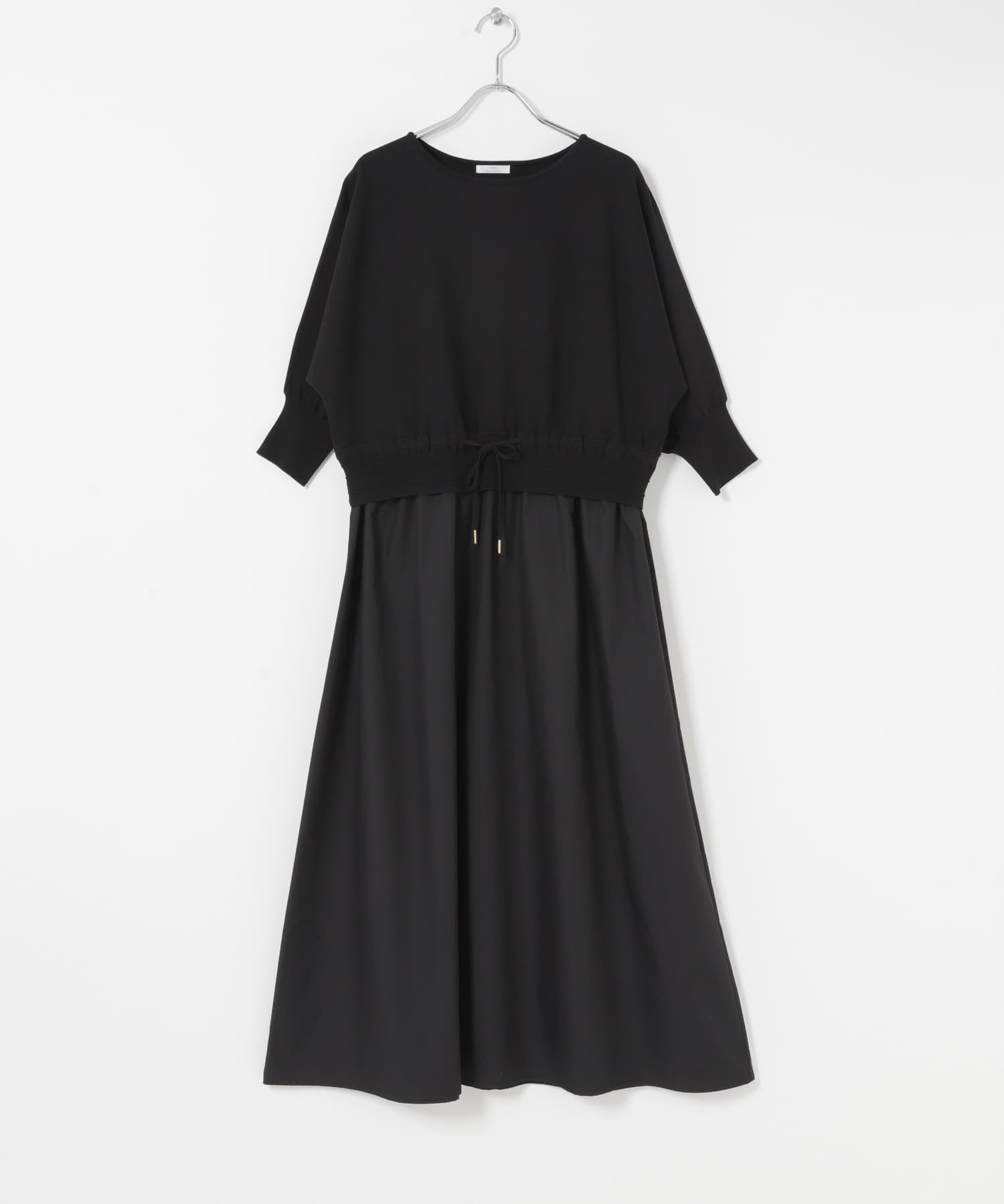 ニットドッキングワンピース BLK Free