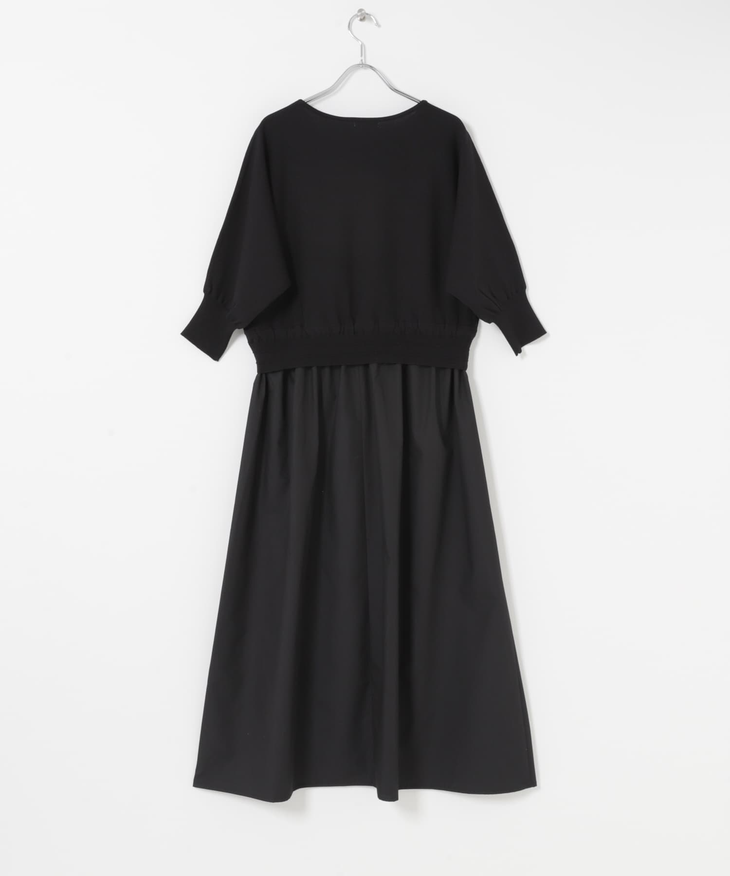 ニットドッキングワンピース BLK Free