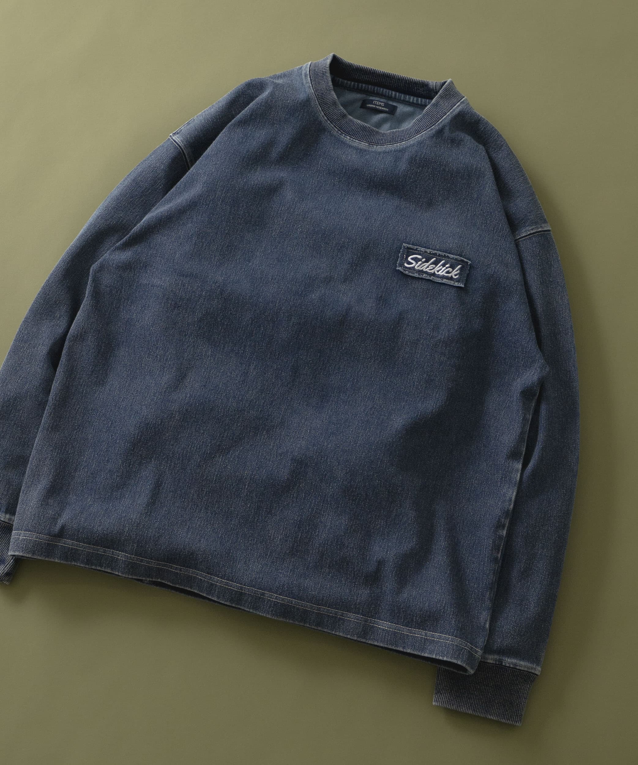 ワンポイント刺繍 カットデニムTops