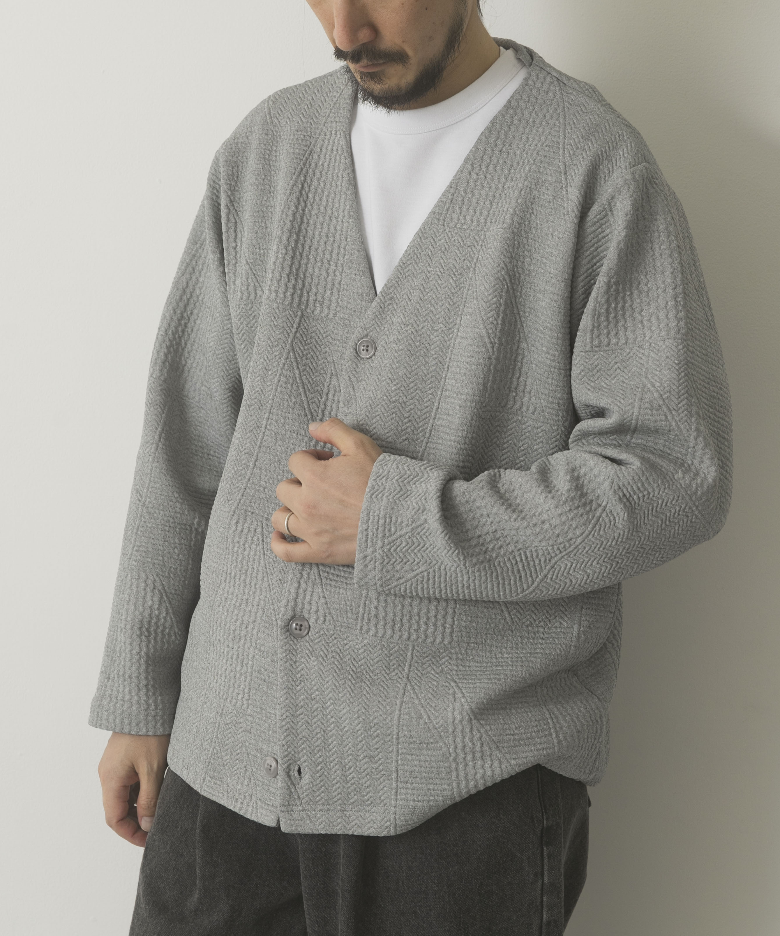 ジオメジャカード カットソーカーディガン