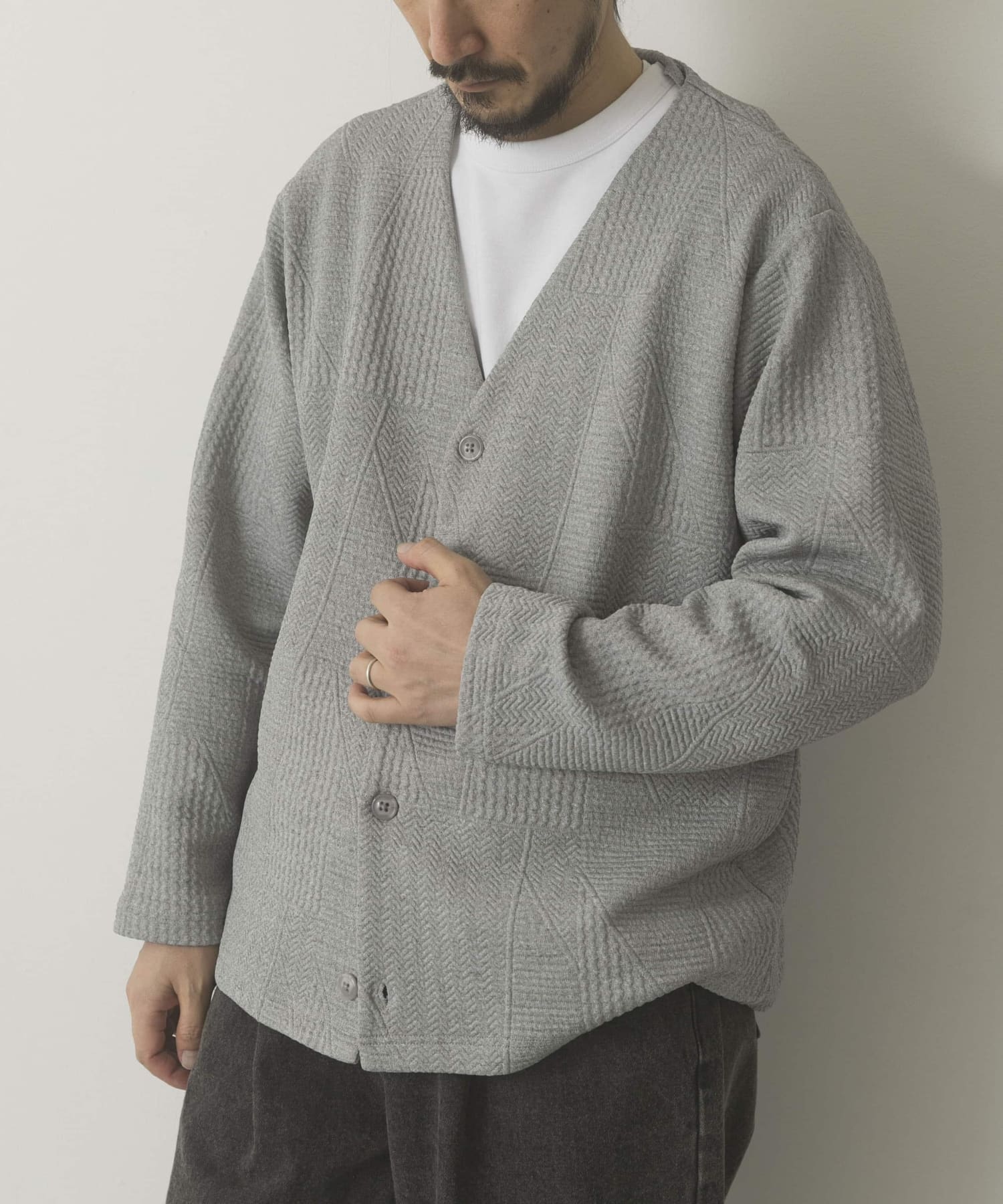 ジオメジャカード カットソーカーディガン