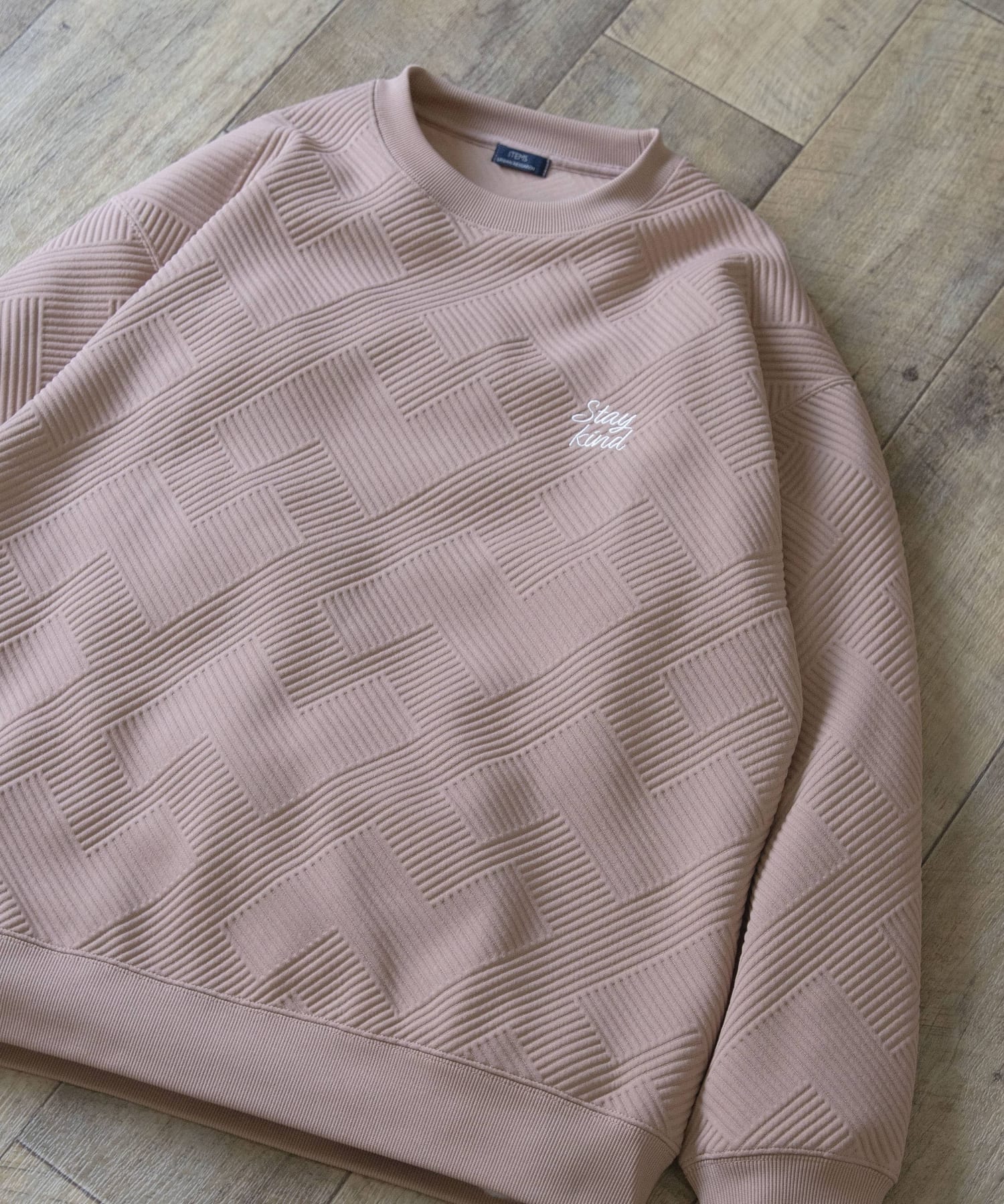 刺繍ジャカードロングスリーブカットソー P.BEIGE M