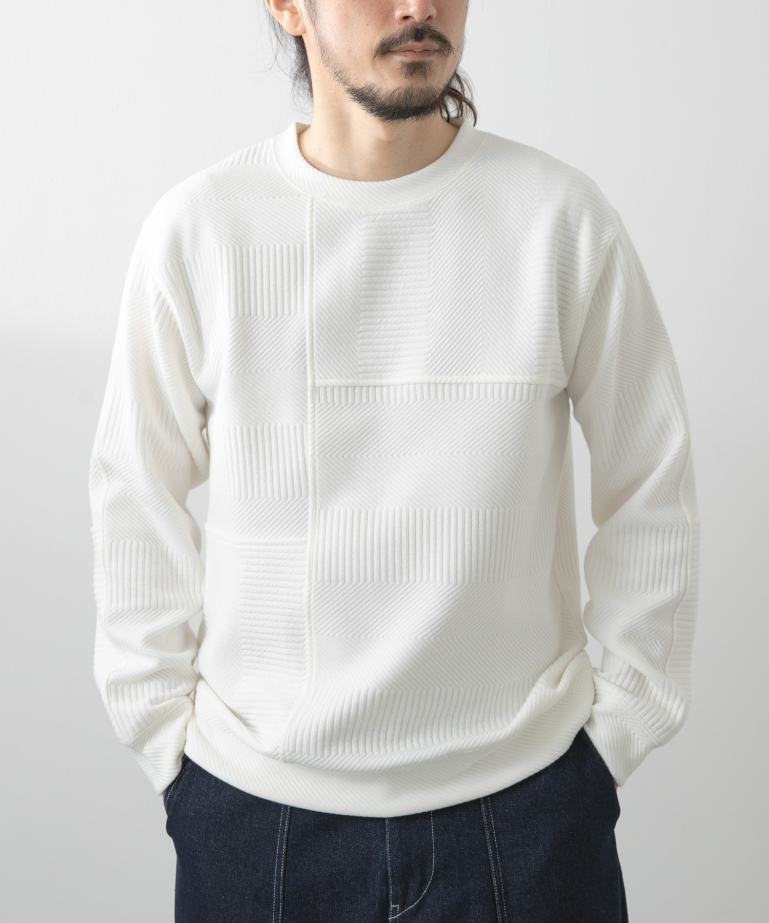 キリカエ ジャカード クルーネックtops