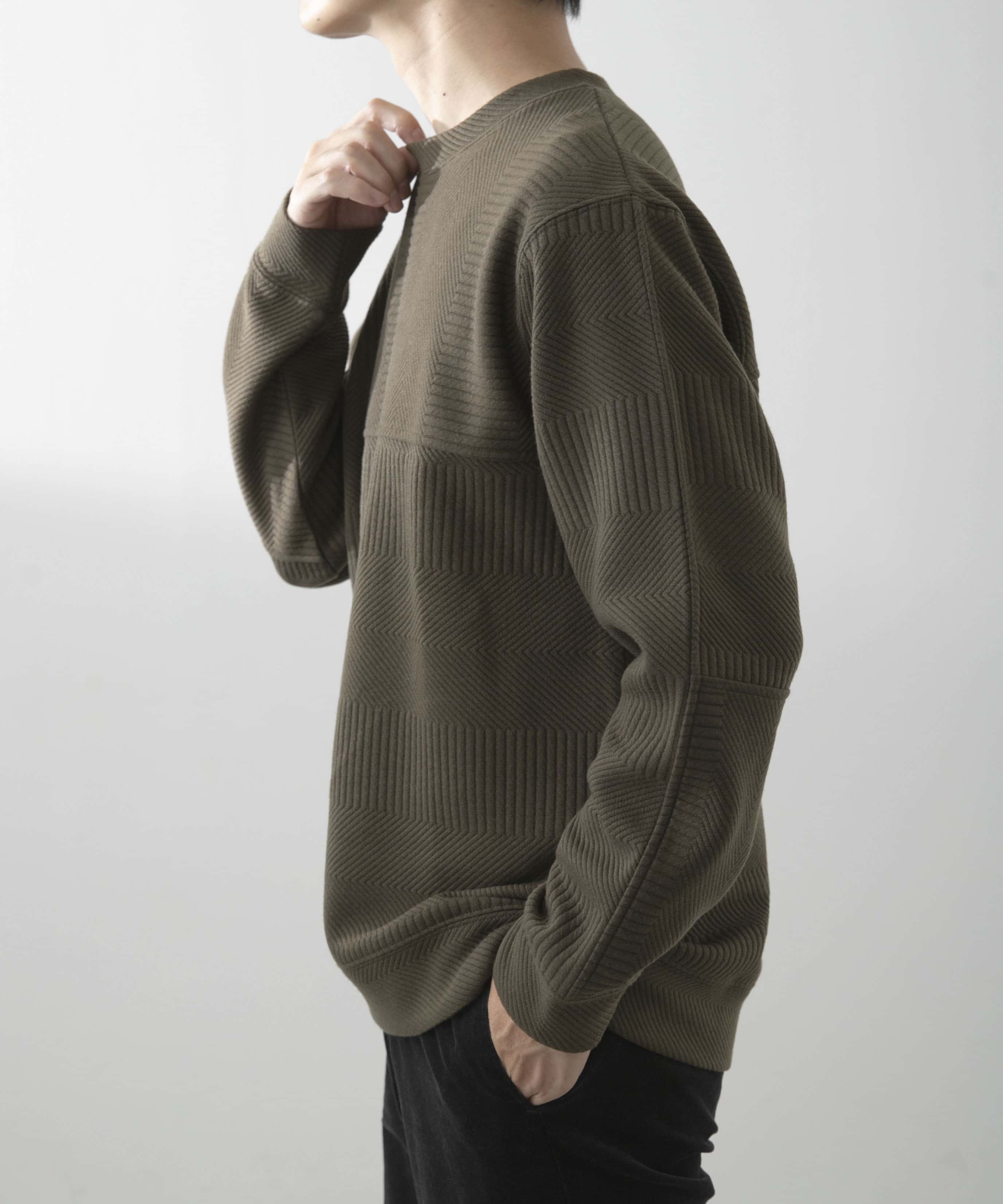 キリカエ ジャカード クルーネックtops OLV M