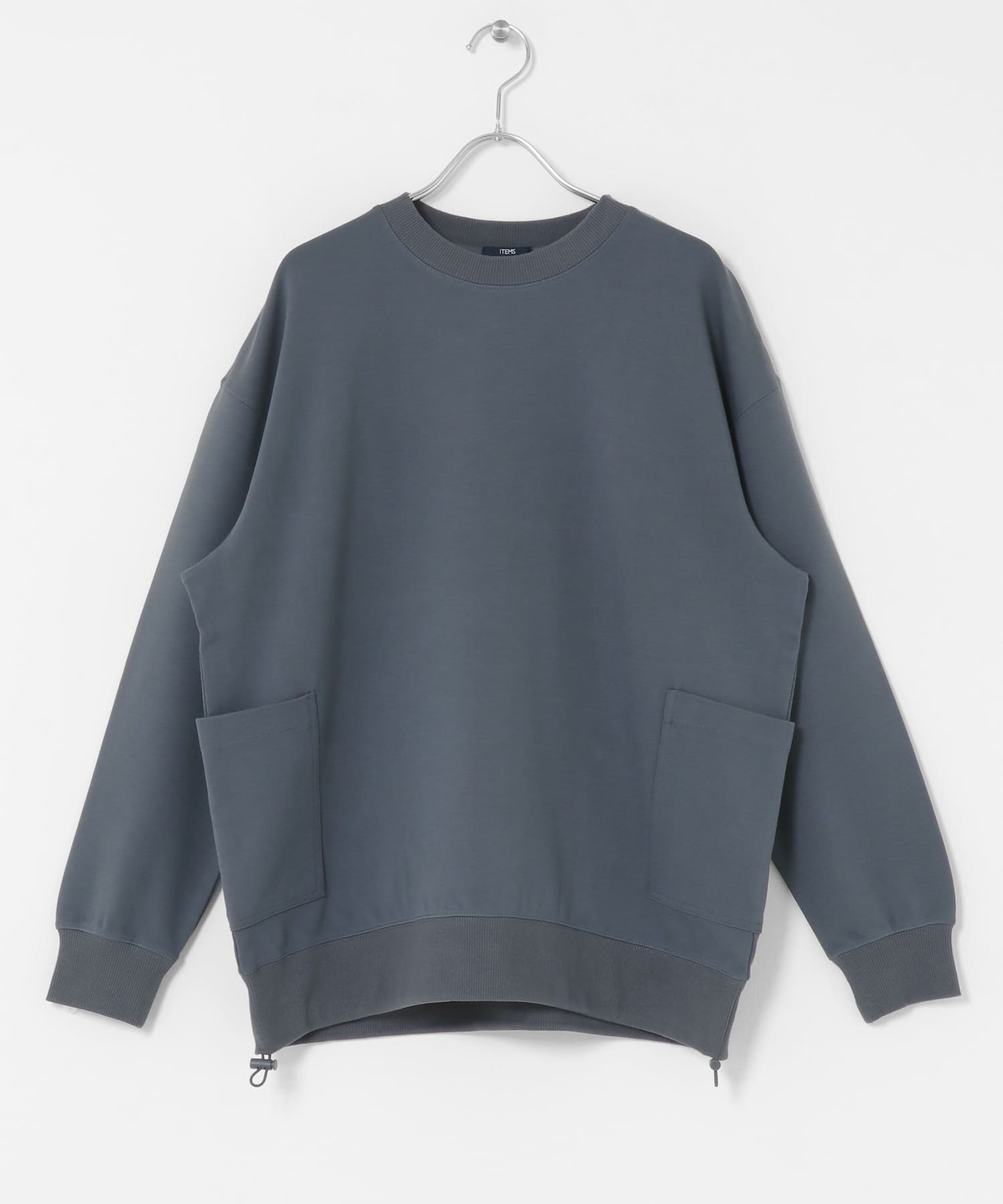 サイドストレージ長袖ポンチTops D.GRY M