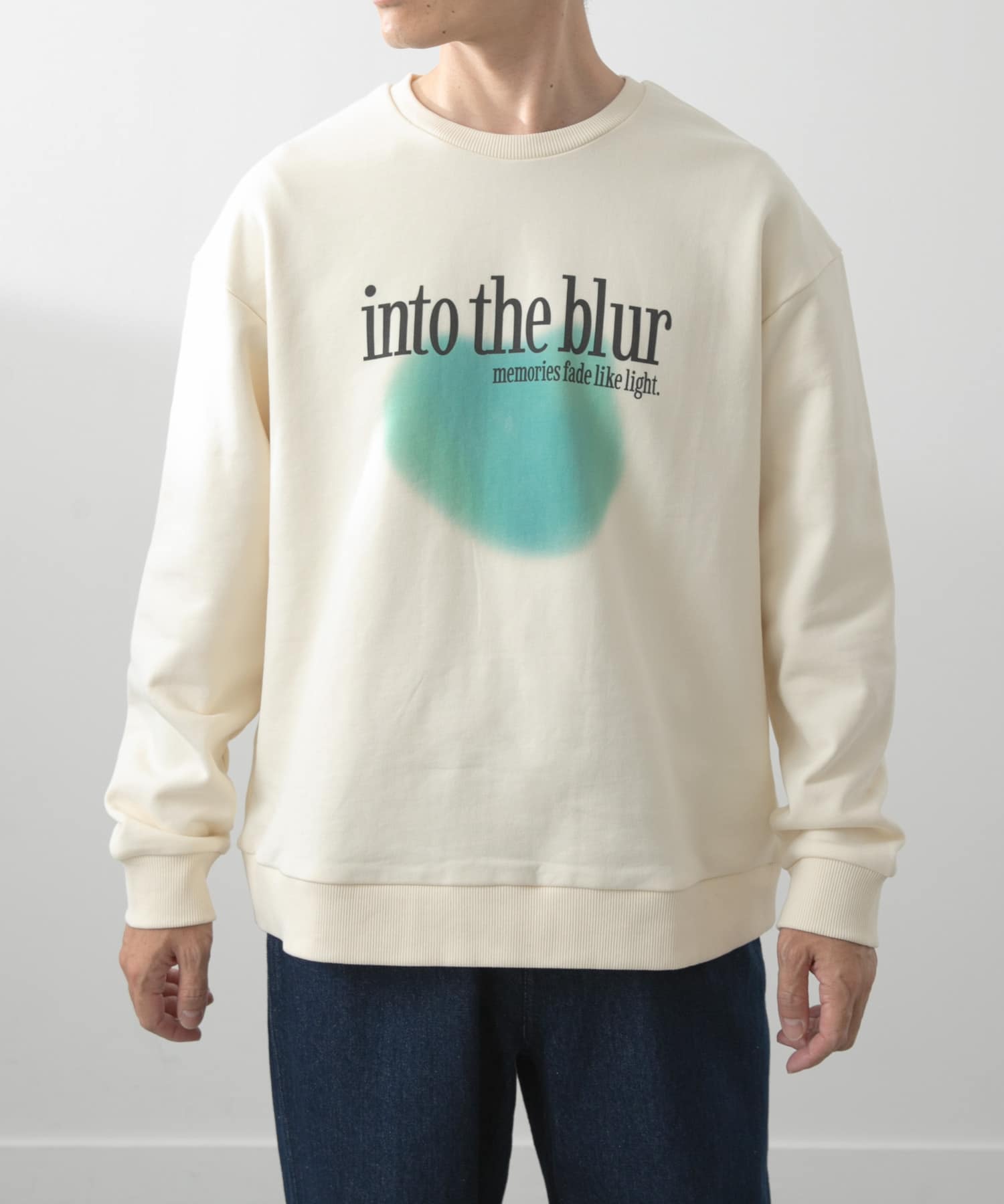 フレンチアートプリントクルーネックスウェット