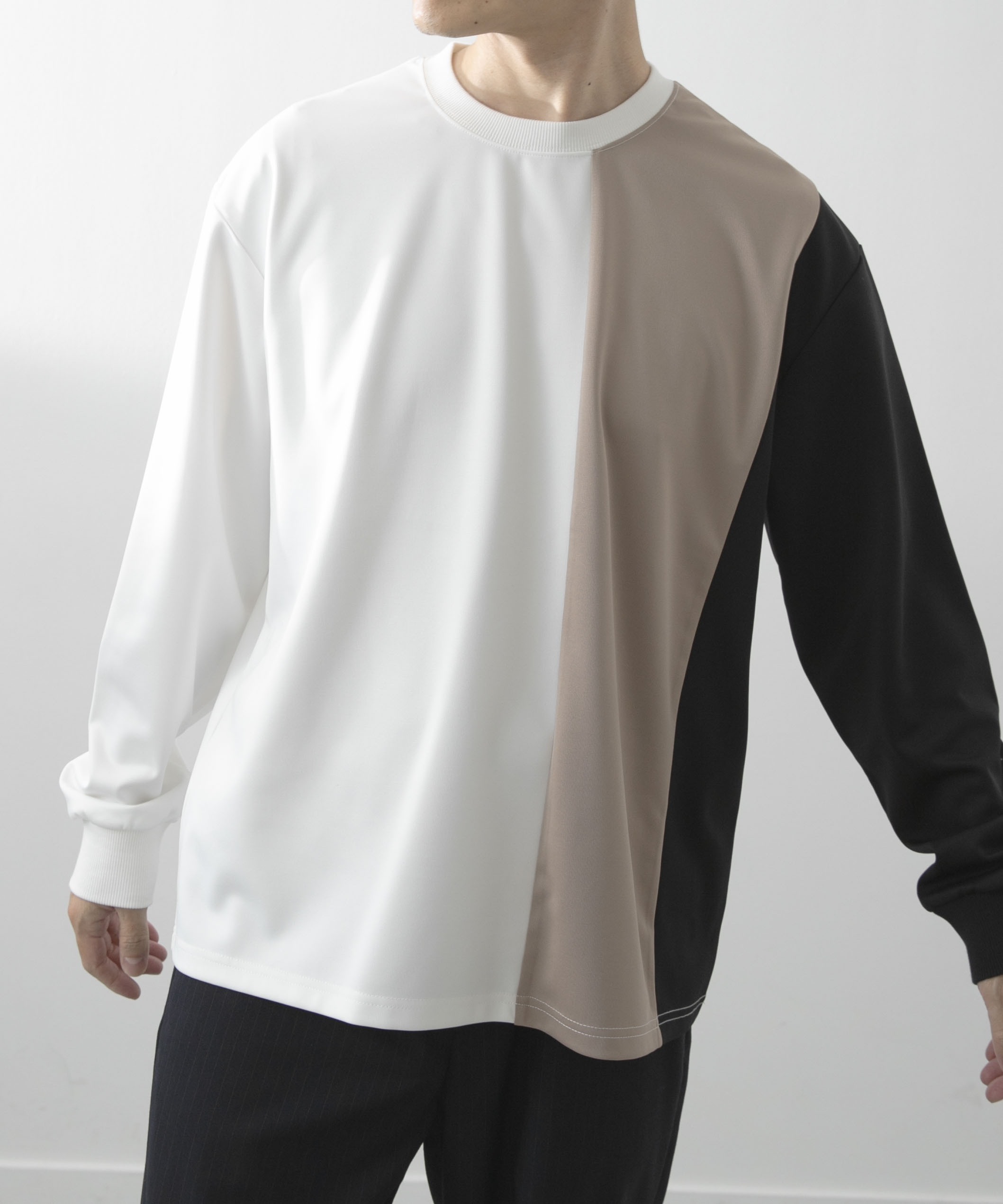 ポンチ切替 ロングスリーブ Tops