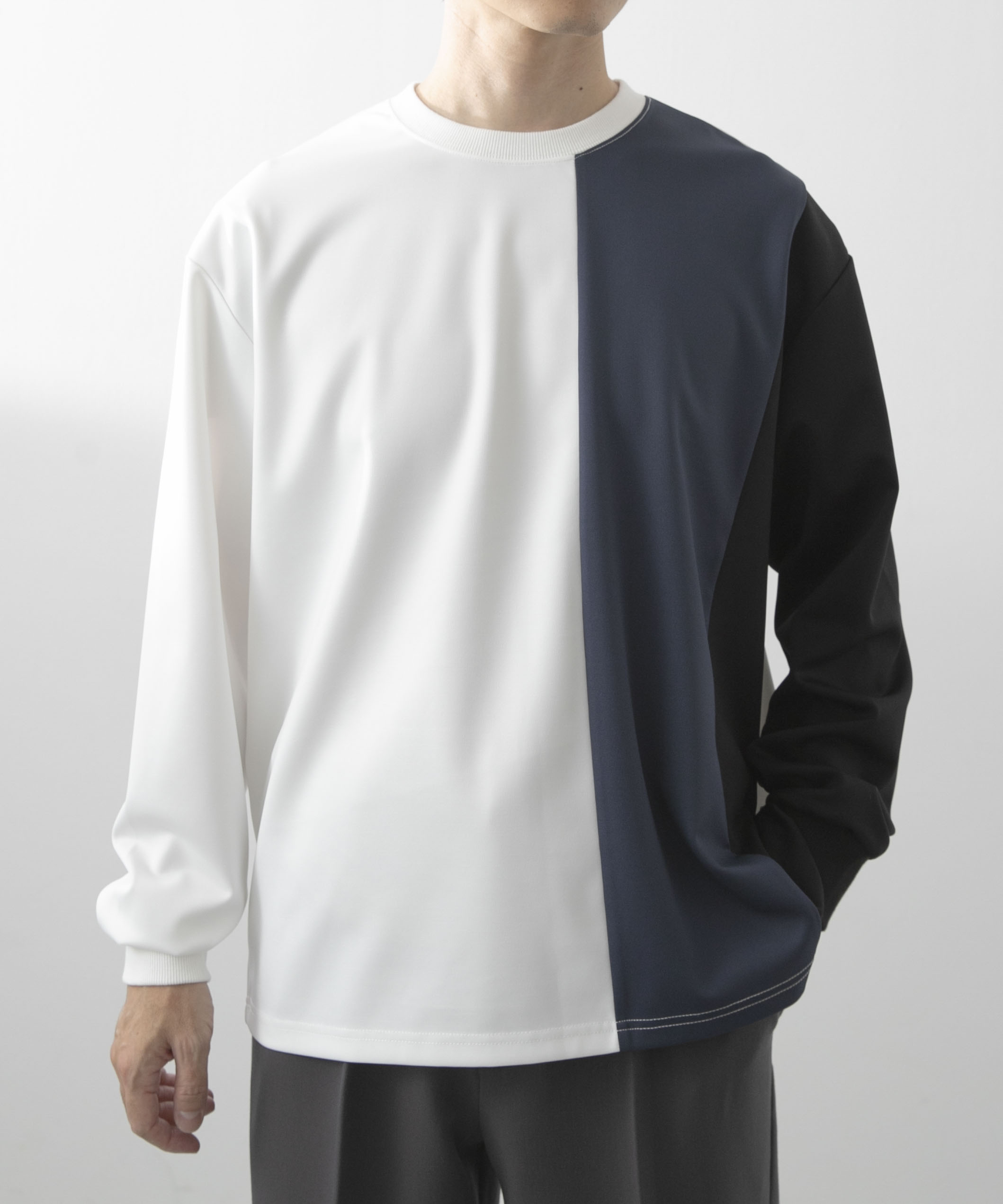 ポンチ切替 ロングスリーブ Tops