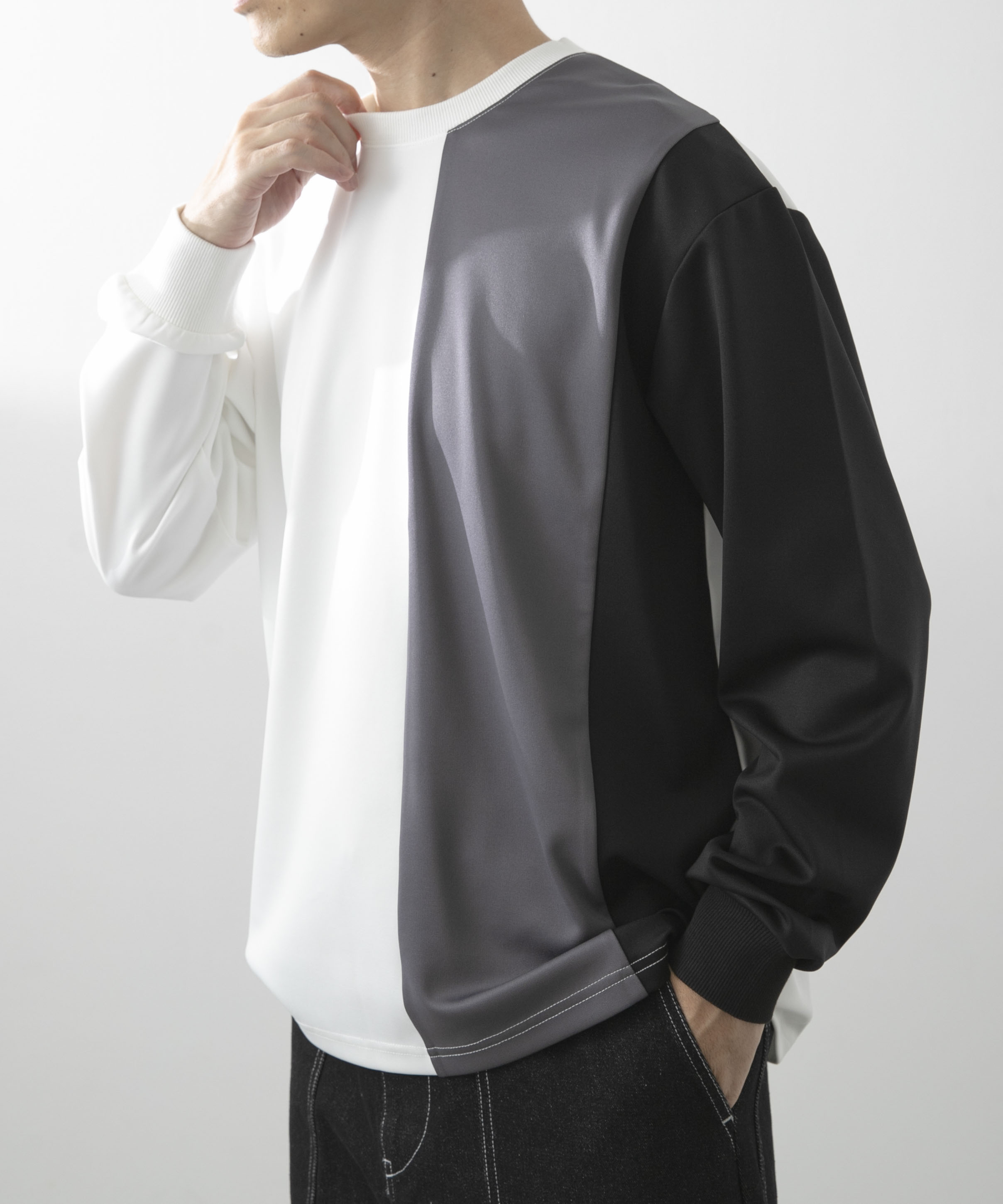 ポンチ切替 ロングスリーブ Tops