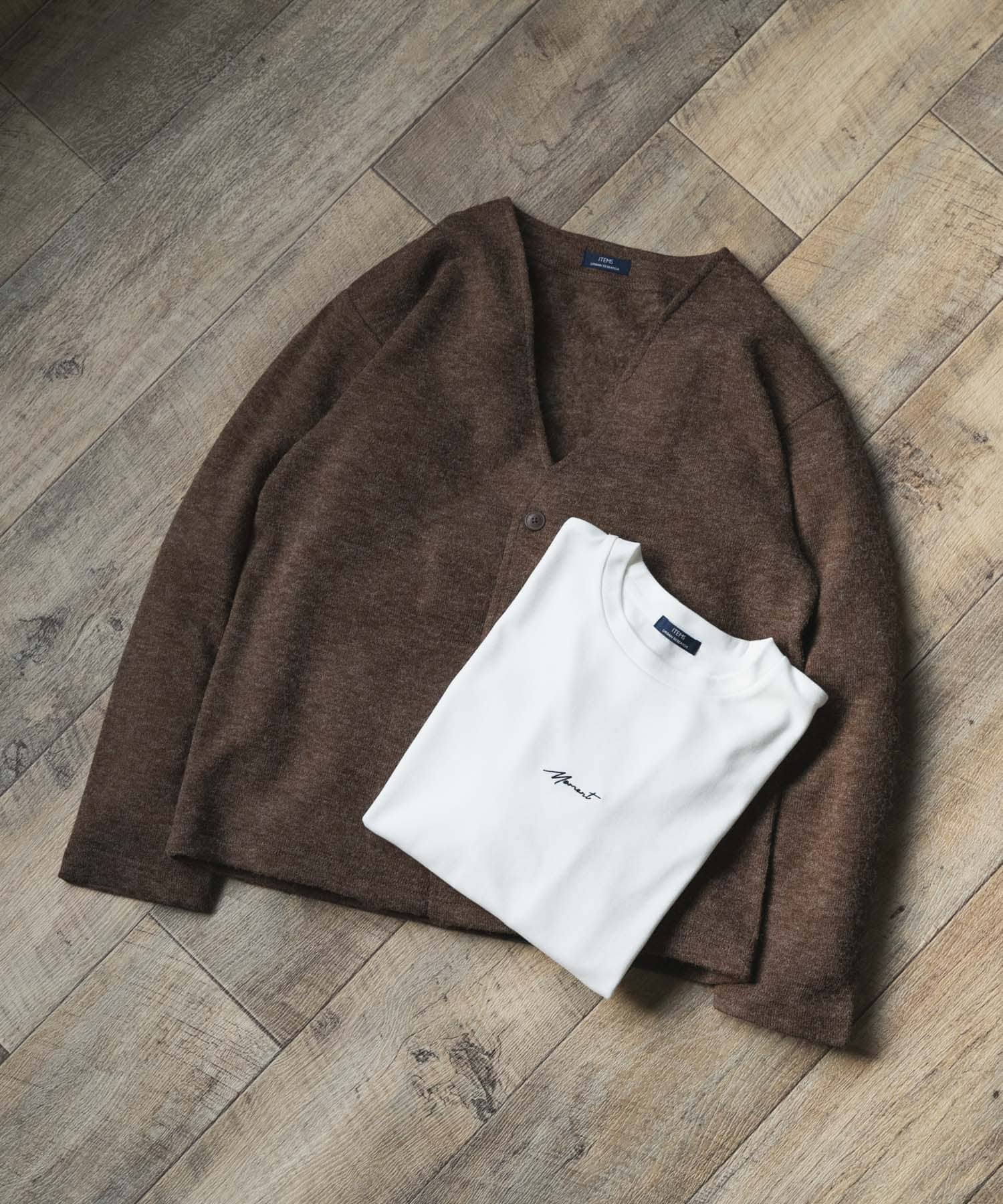 キモウメランジカーディガン＋長袖刺繍Tセット BRN M