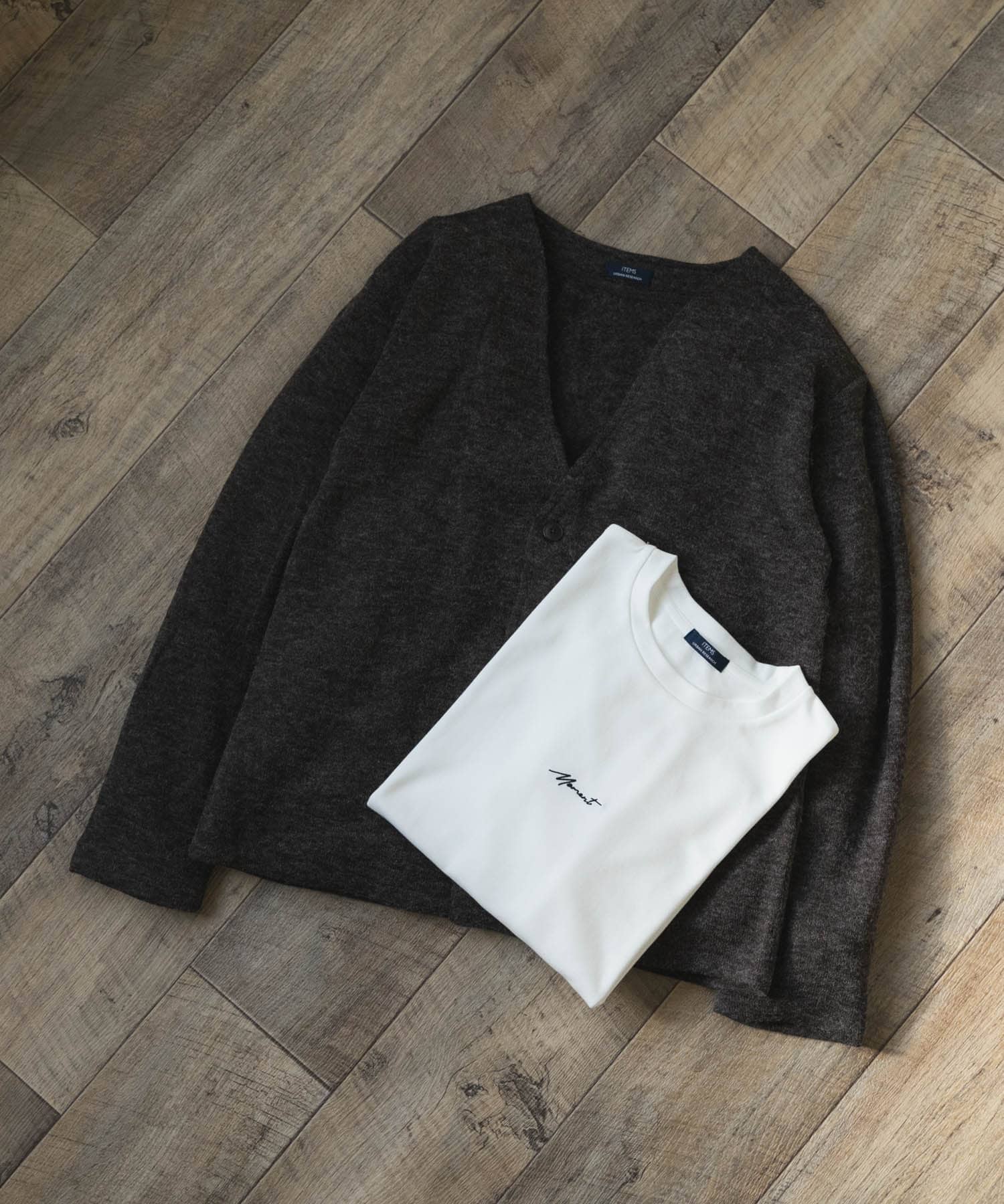 キモウメランジカーディガン＋長袖刺繍Tセット BLK M