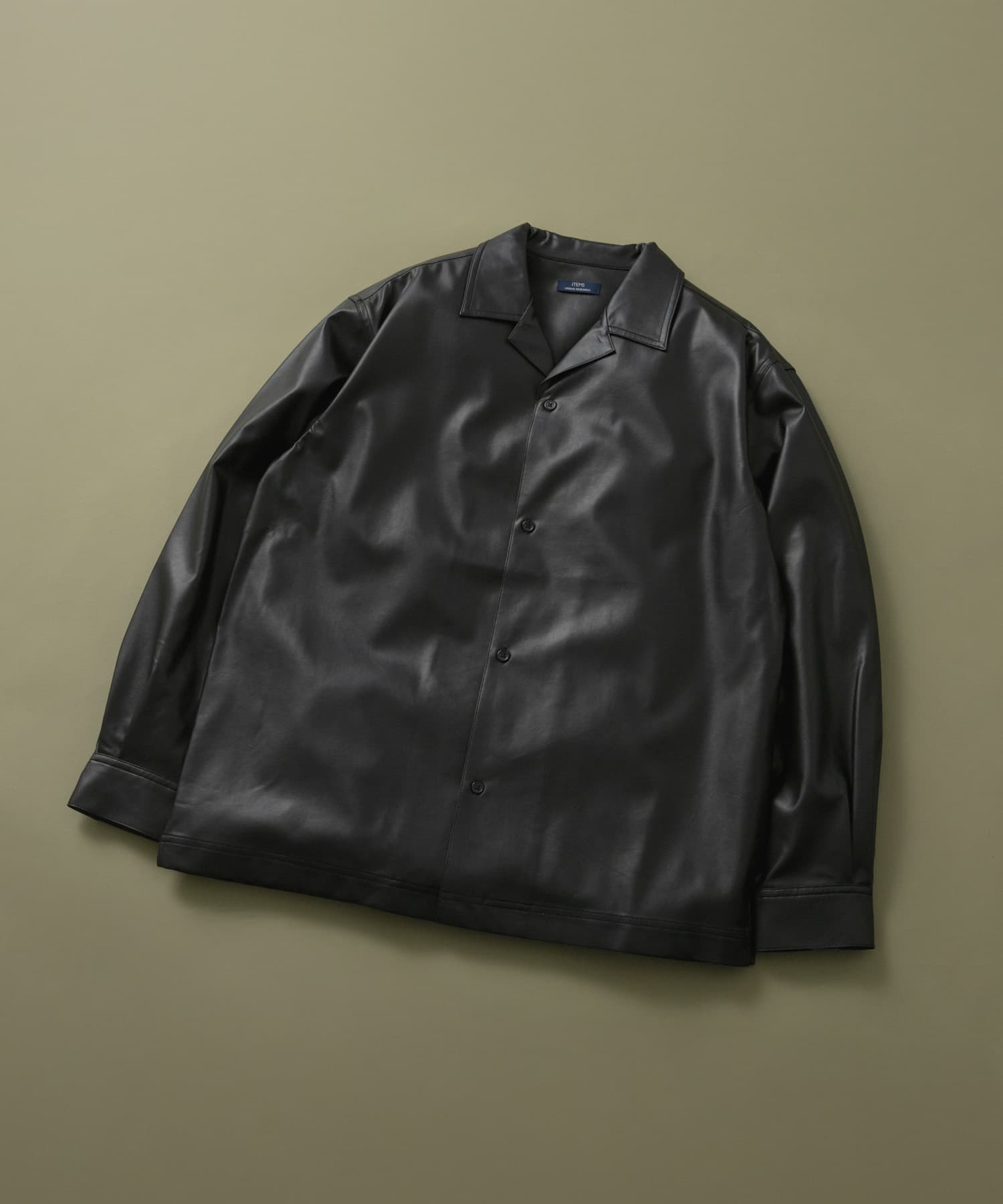 F.L. Open Collar Shirts BLK M