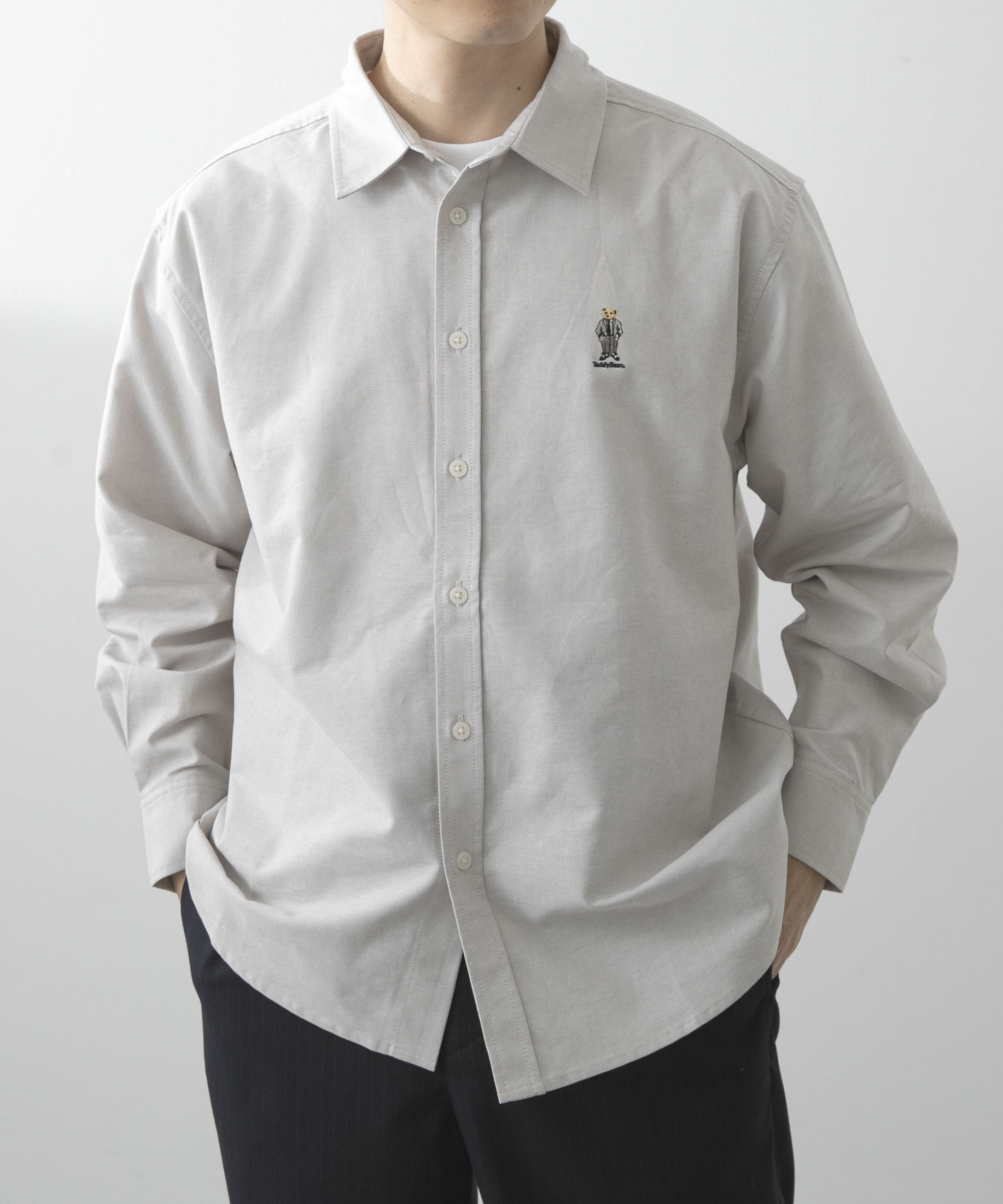 TeddyBear ワンポイント オックスシャツ