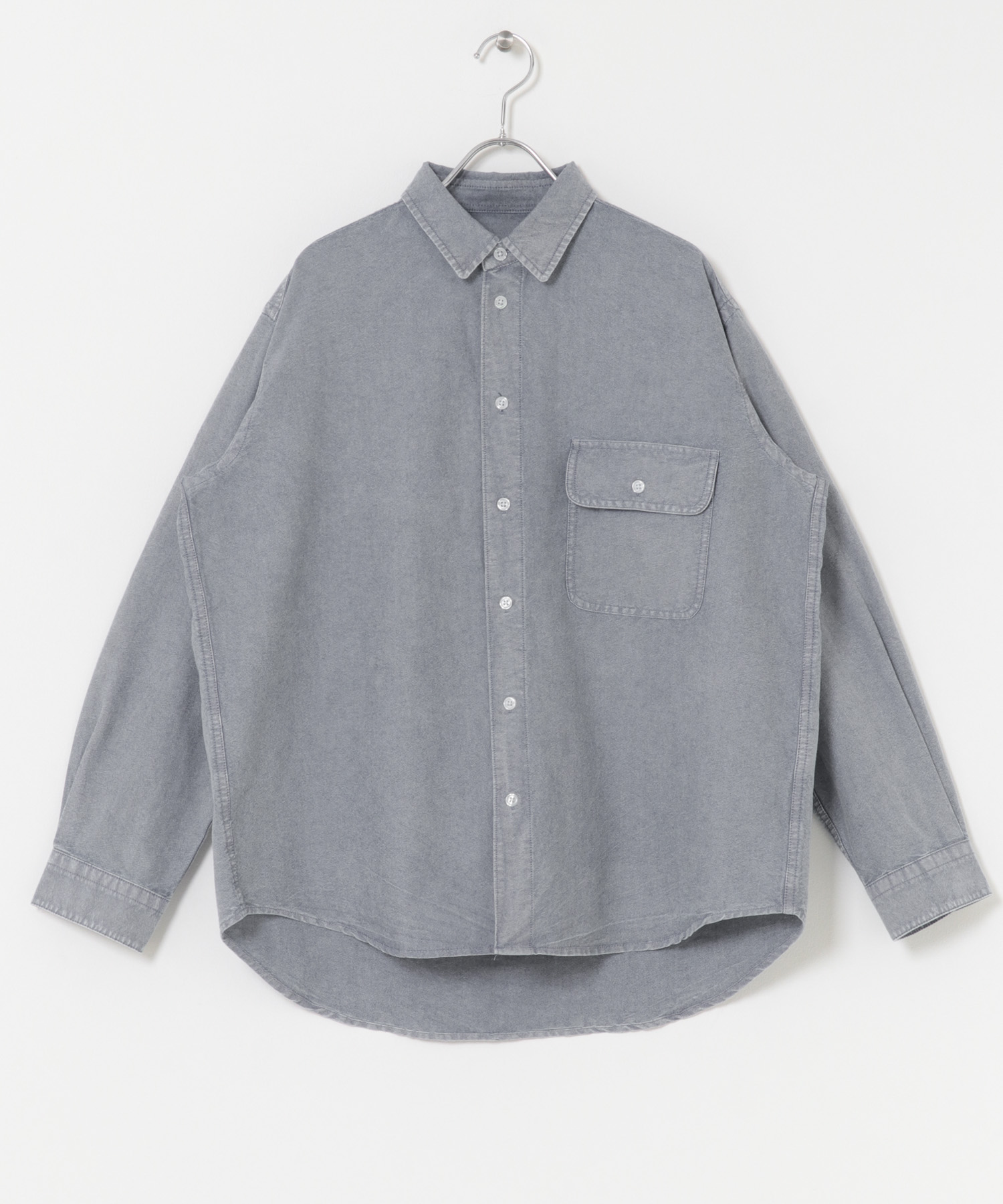 ケミカルウォッシュオックスレギュラーカラーシャツ
